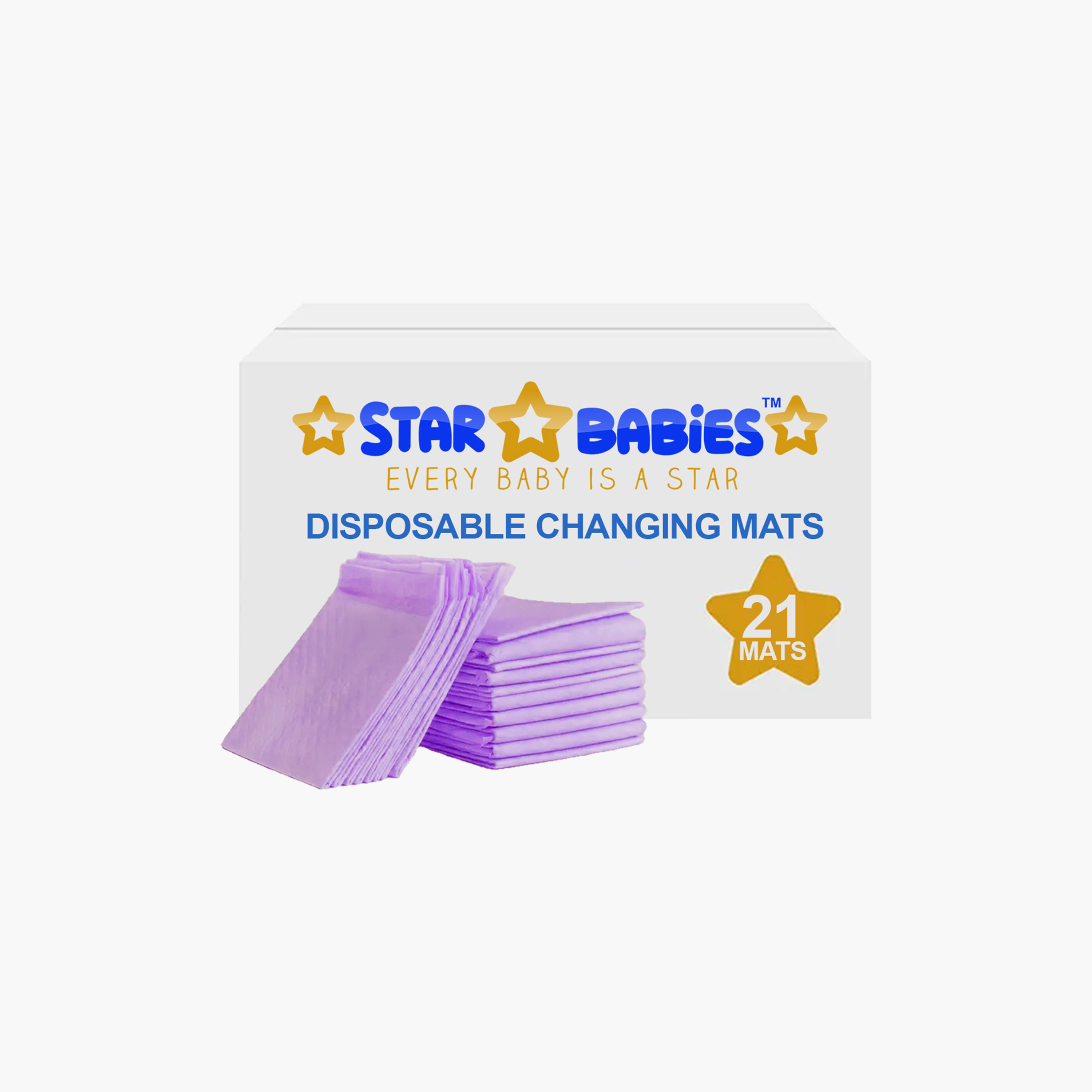 Star Babies 21-Piece Disposable Changing Mats - Large-baby-diapering-changingmats-image-1