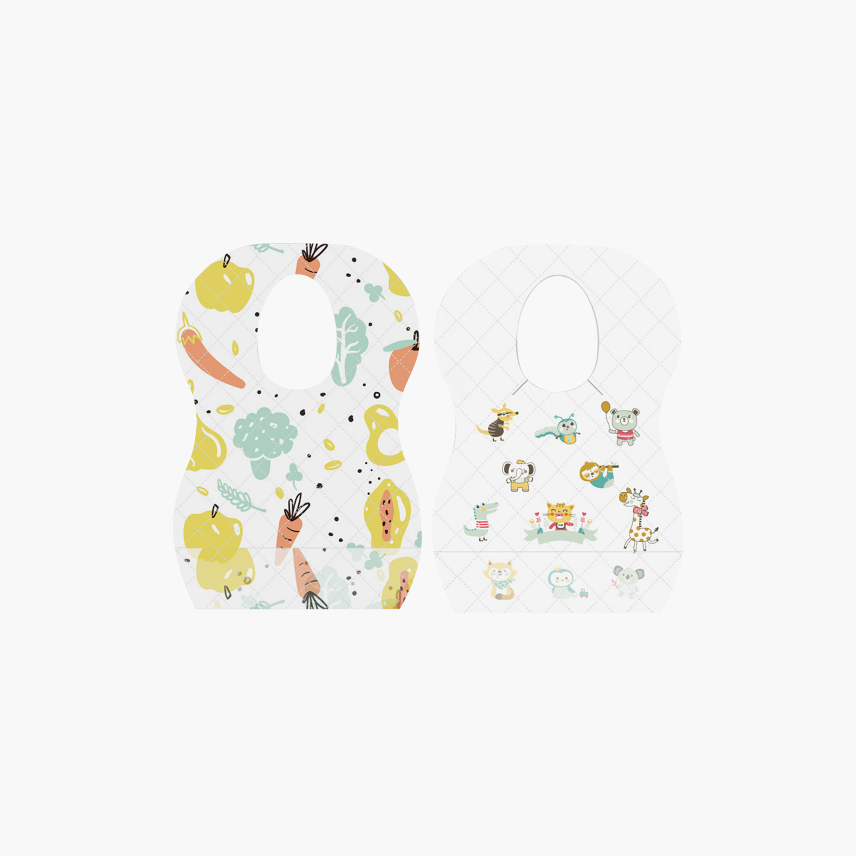 Star Babies 50-Piece Disposable Bibs - Animal Print/Fruits Print-baby-feeding-bibs-image-1