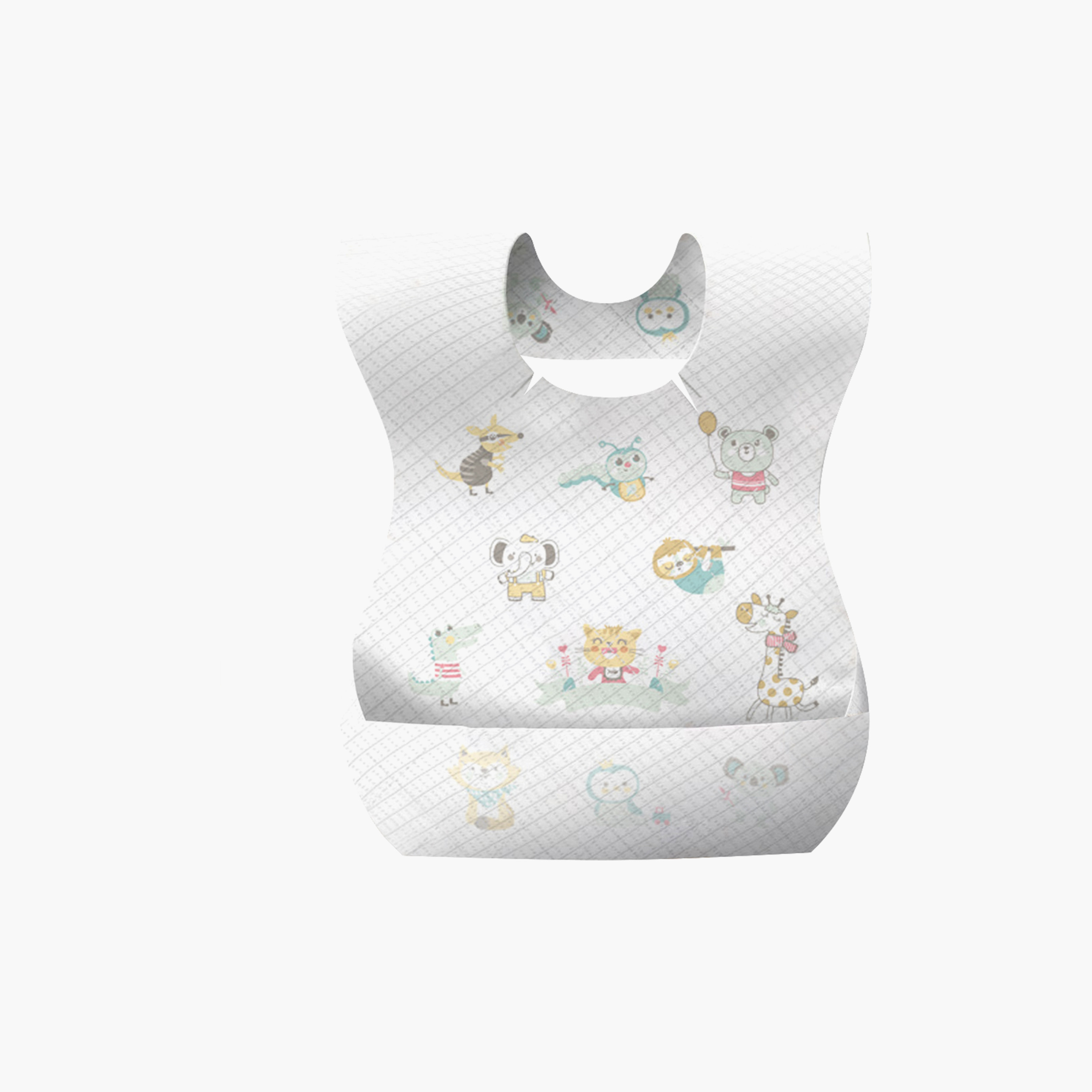 Star Babies 50-Piece Disposable Bibs - Animal Print/Fruits Print-baby-feeding-bibs-image-3