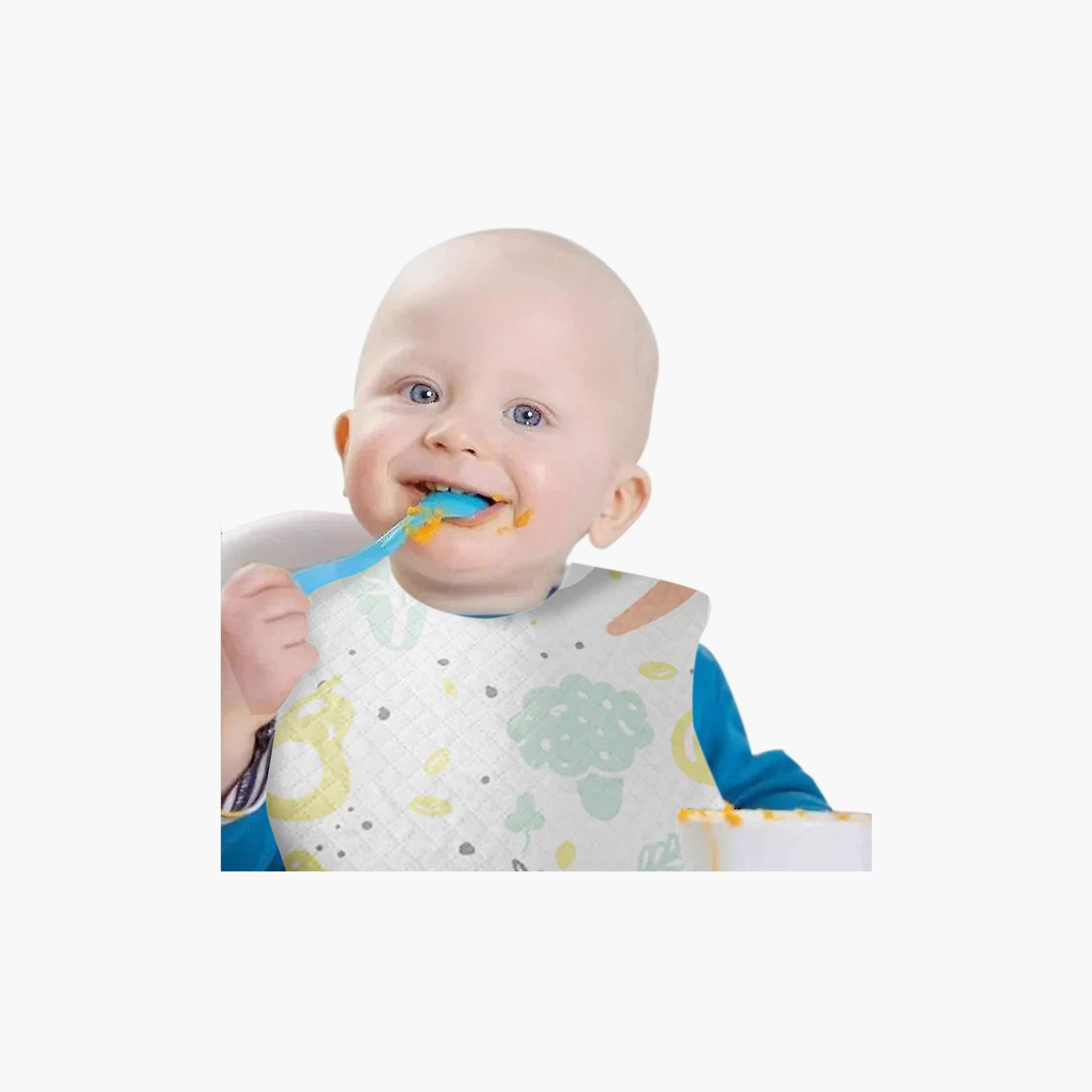 Star Babies 50-Piece Disposable Bibs - Animal Print/Fruits Print-baby-feeding-bibs-image-4