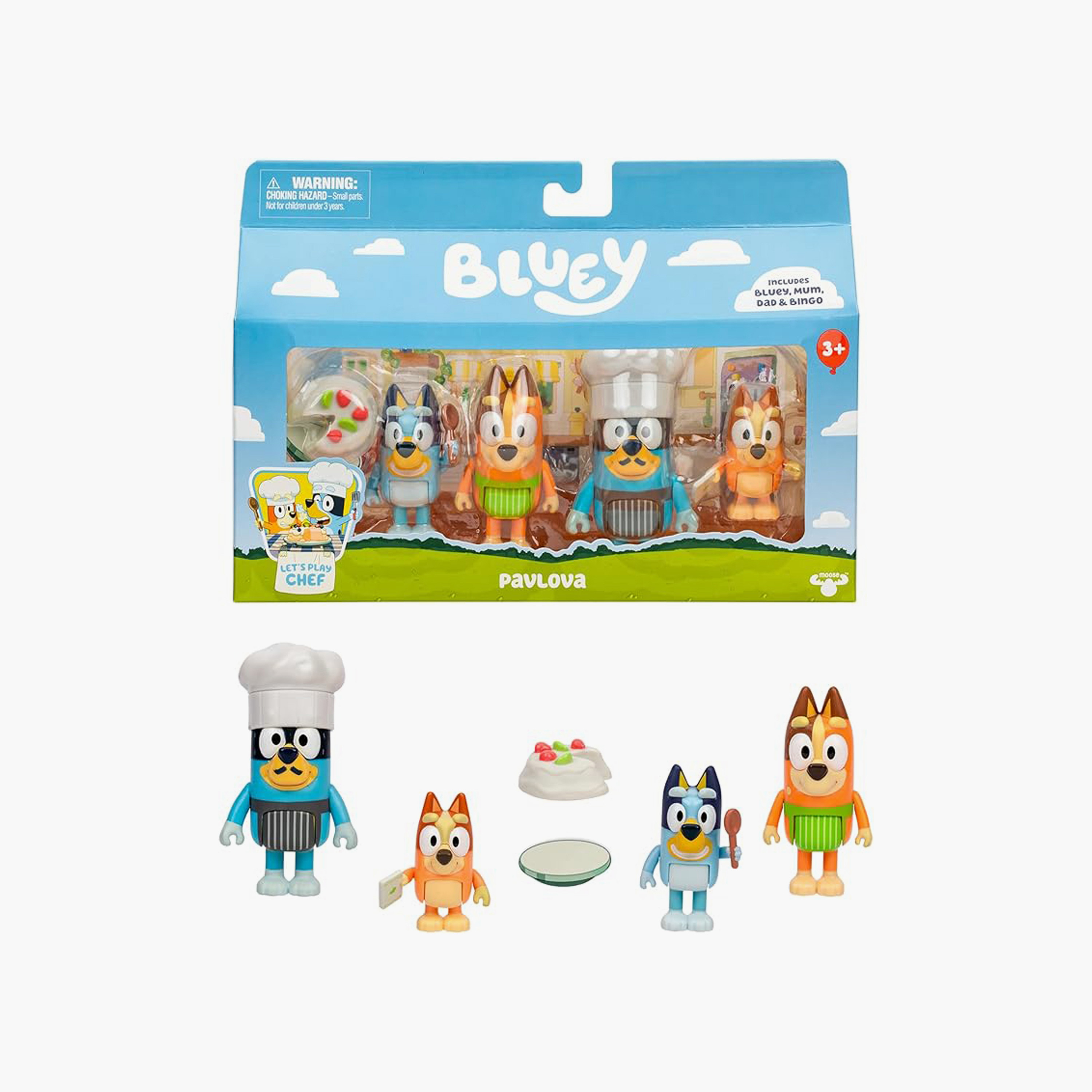 Bluey 4-Piece Let’s Play Chef Pavlova Toddler Figurine Toys Set with Chef Accessories-toys-roleplay-kitchensets-image-1