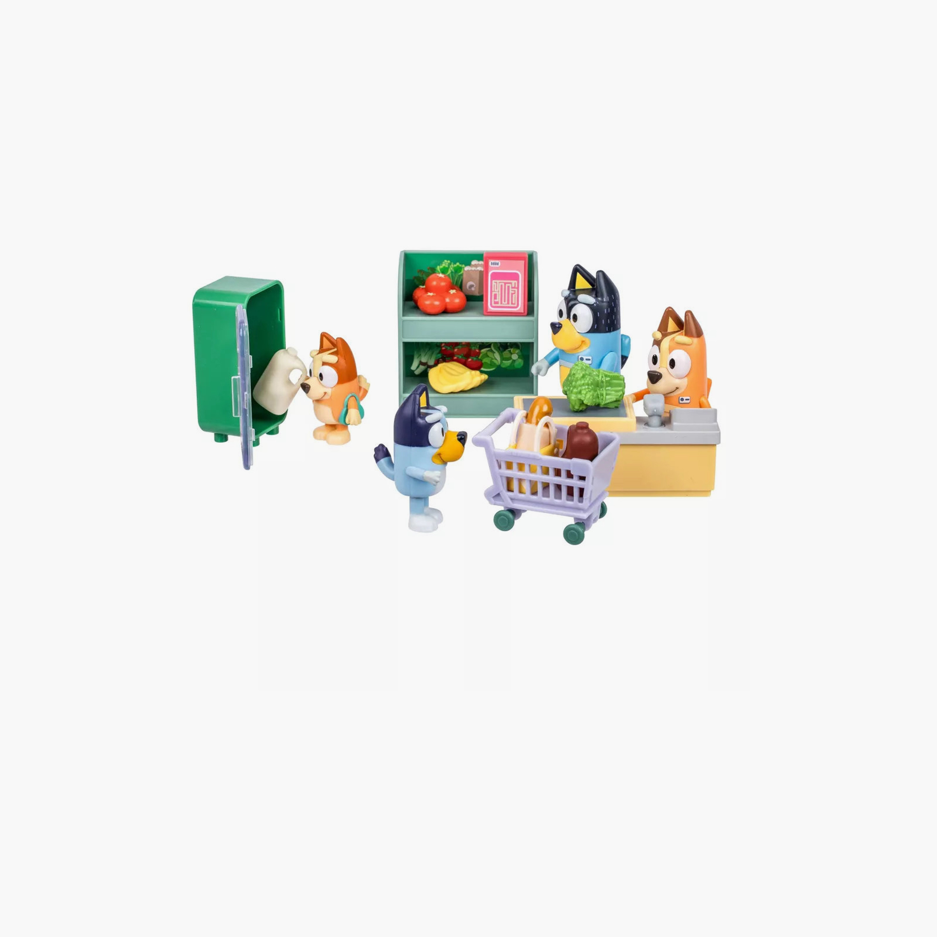 Bluey Let's Play Chef Family Shopping Trip Mini Figure: Includes Bandit, Chilli, Bingo & Accessories-toys-noveltyandcollectibles-collectibles-image-2