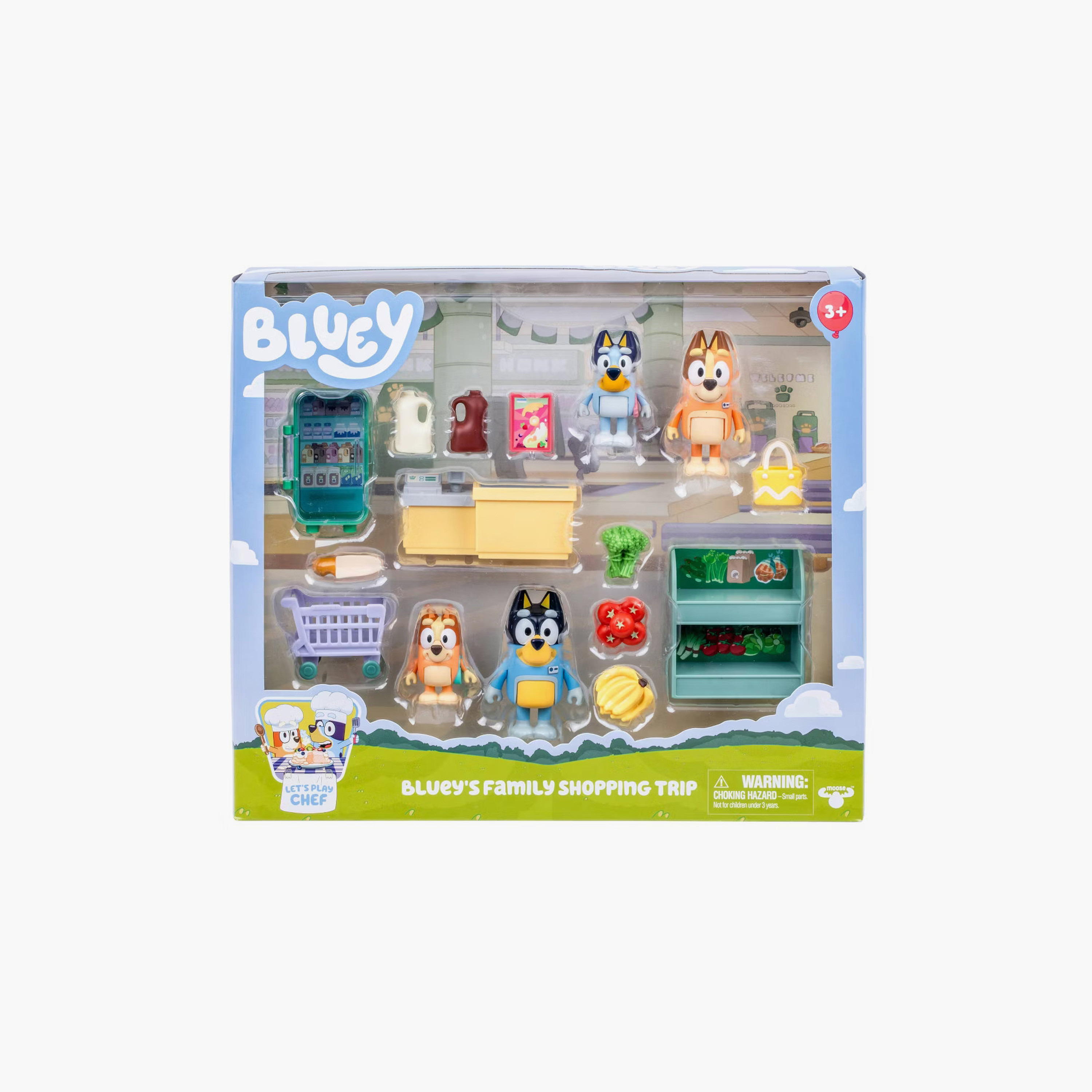 Bluey Let's Play Chef Family Shopping Trip Mini Figure: Includes Bandit, Chilli, Bingo & Accessories-toys-noveltyandcollectibles-collectibles-image-4