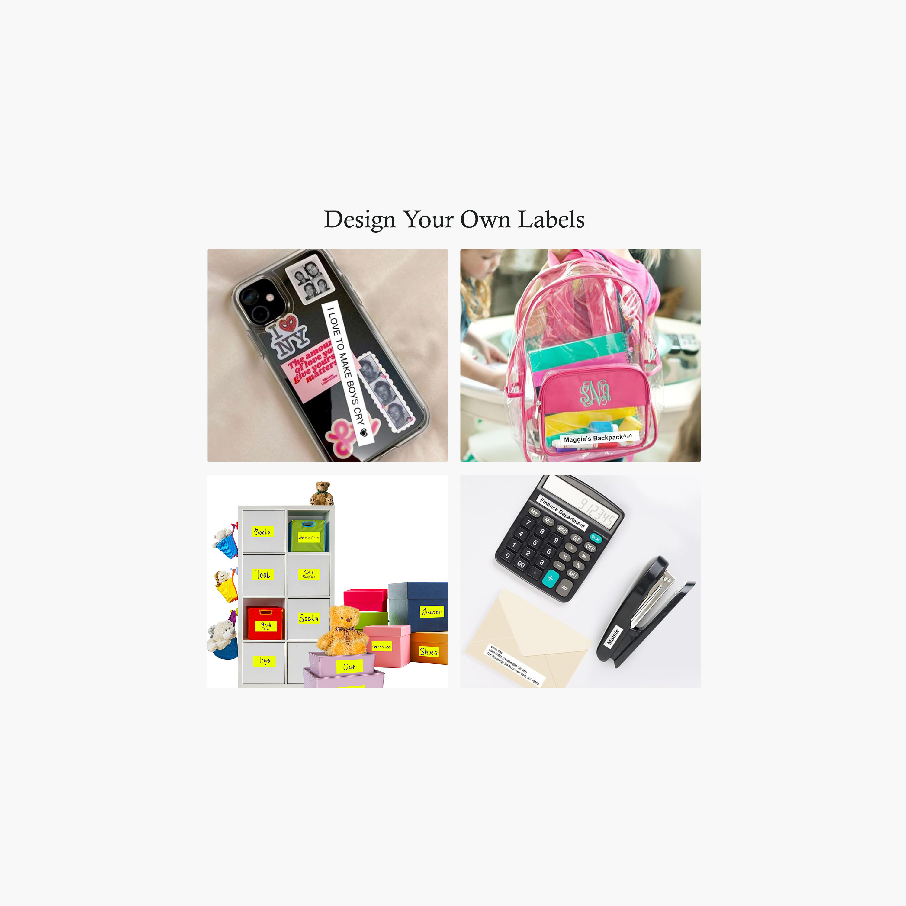 طابعة ملصقات صغيرة من إيزي كيدز مع 180 لفة ملصقات - أبيض-school-stationery-accessories-image-11