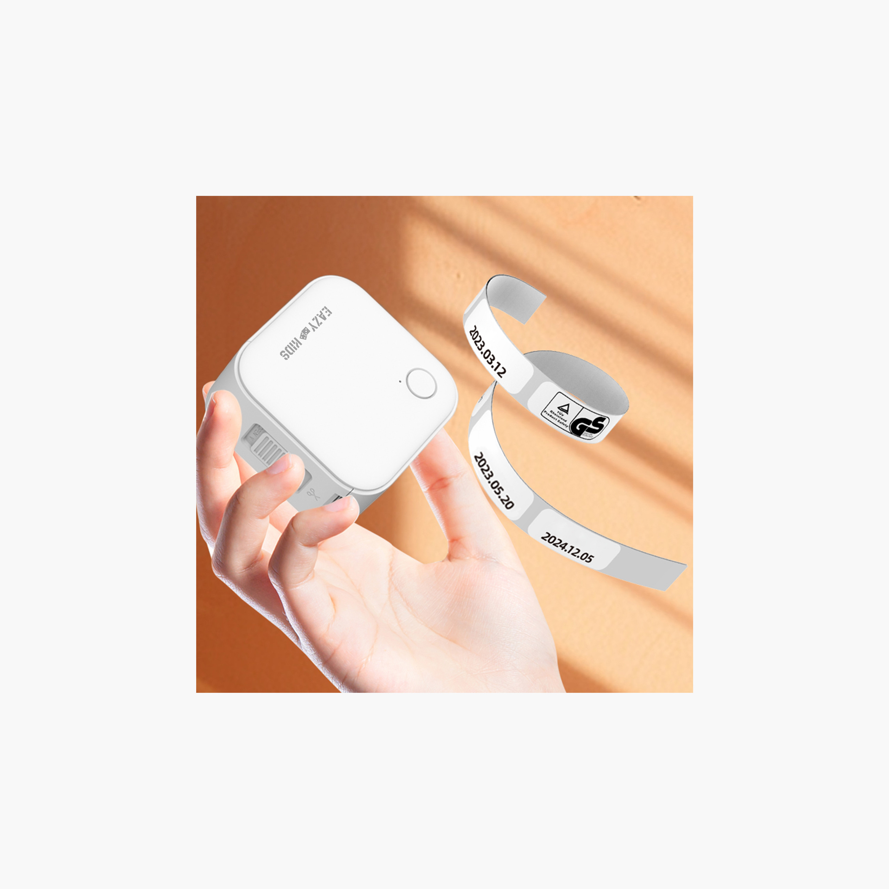 طابعة ملصقات صغيرة من إيزي كيدز مع 180 لفة ملصقات - أبيض-school-stationery-accessories-image-12