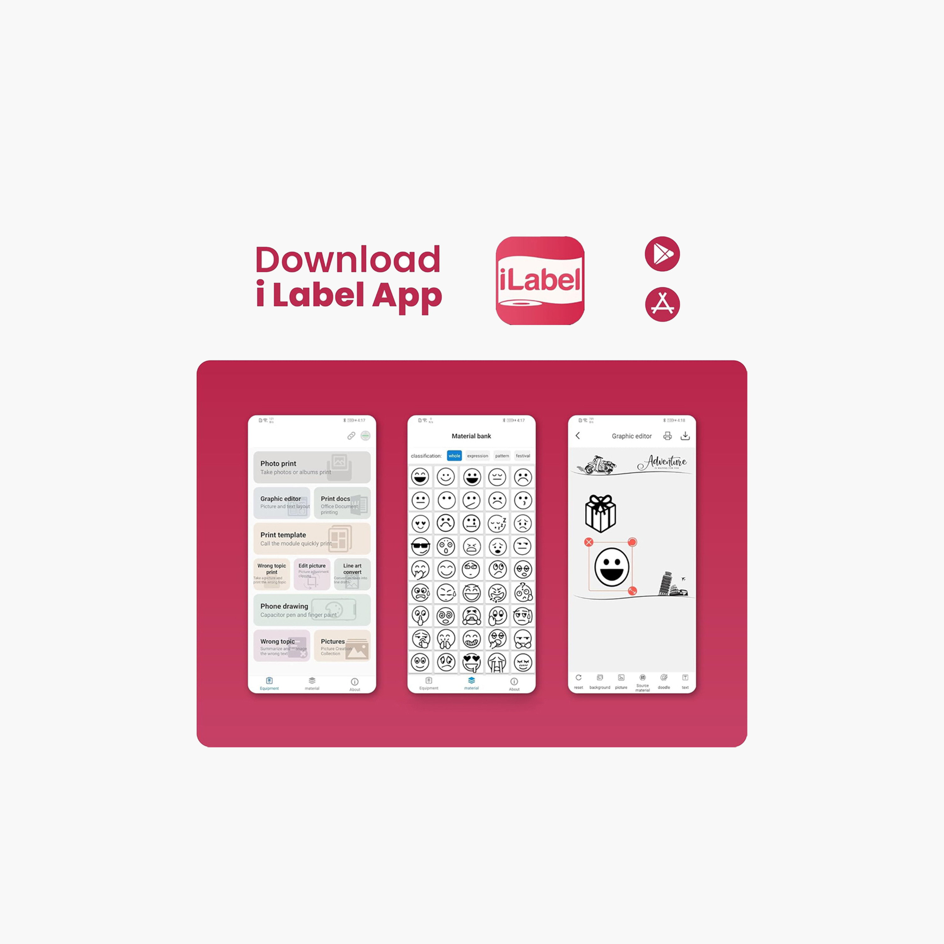 طابعة ملصقات صغيرة من إيزي كيدز مع 180 لفة ملصقات - أبيض-school-stationery-accessories-image-9