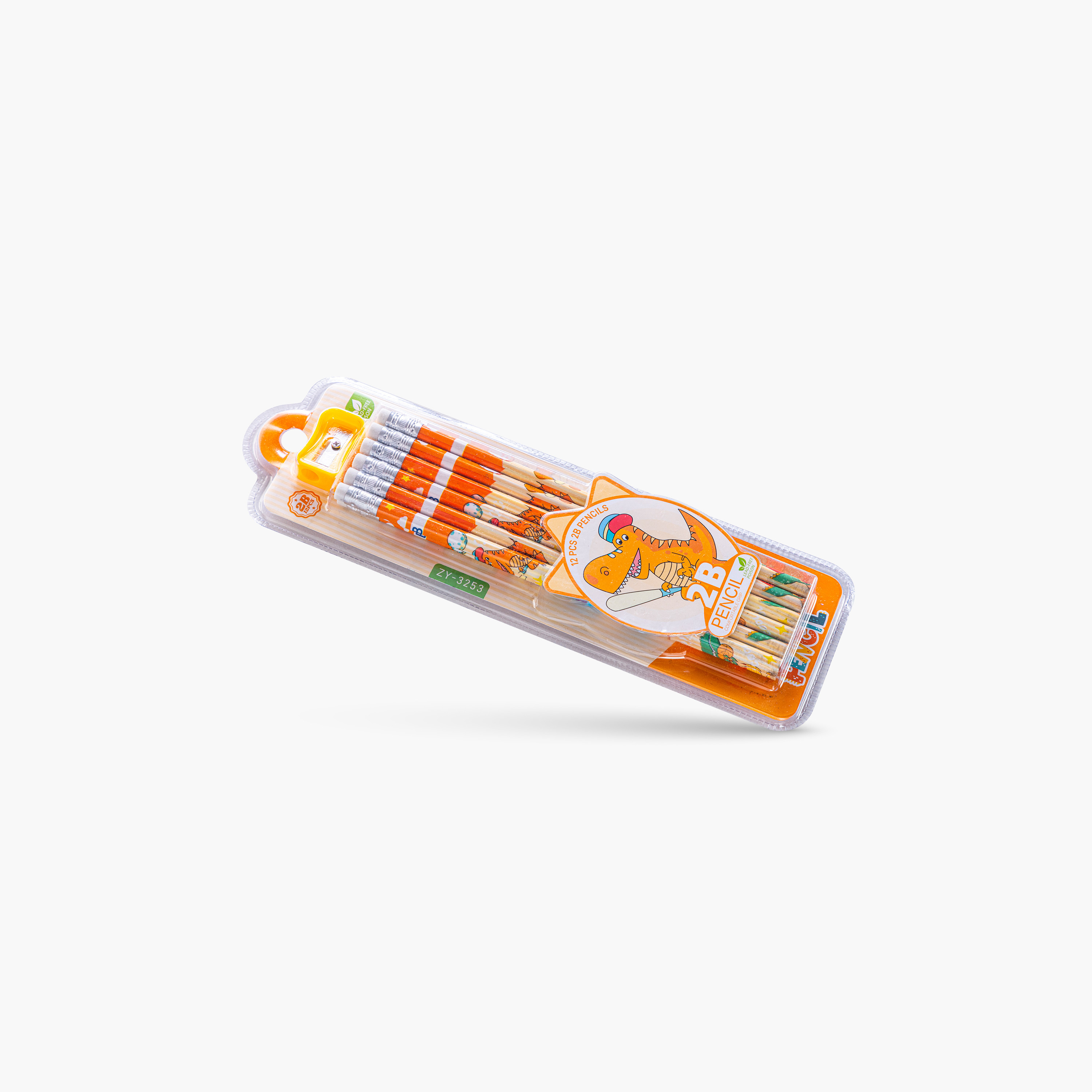 Eazy Kids 12-Piece 2B Pencils with Eraser & Sharpener - Orange-school-stationery-pensandpencils-image-2