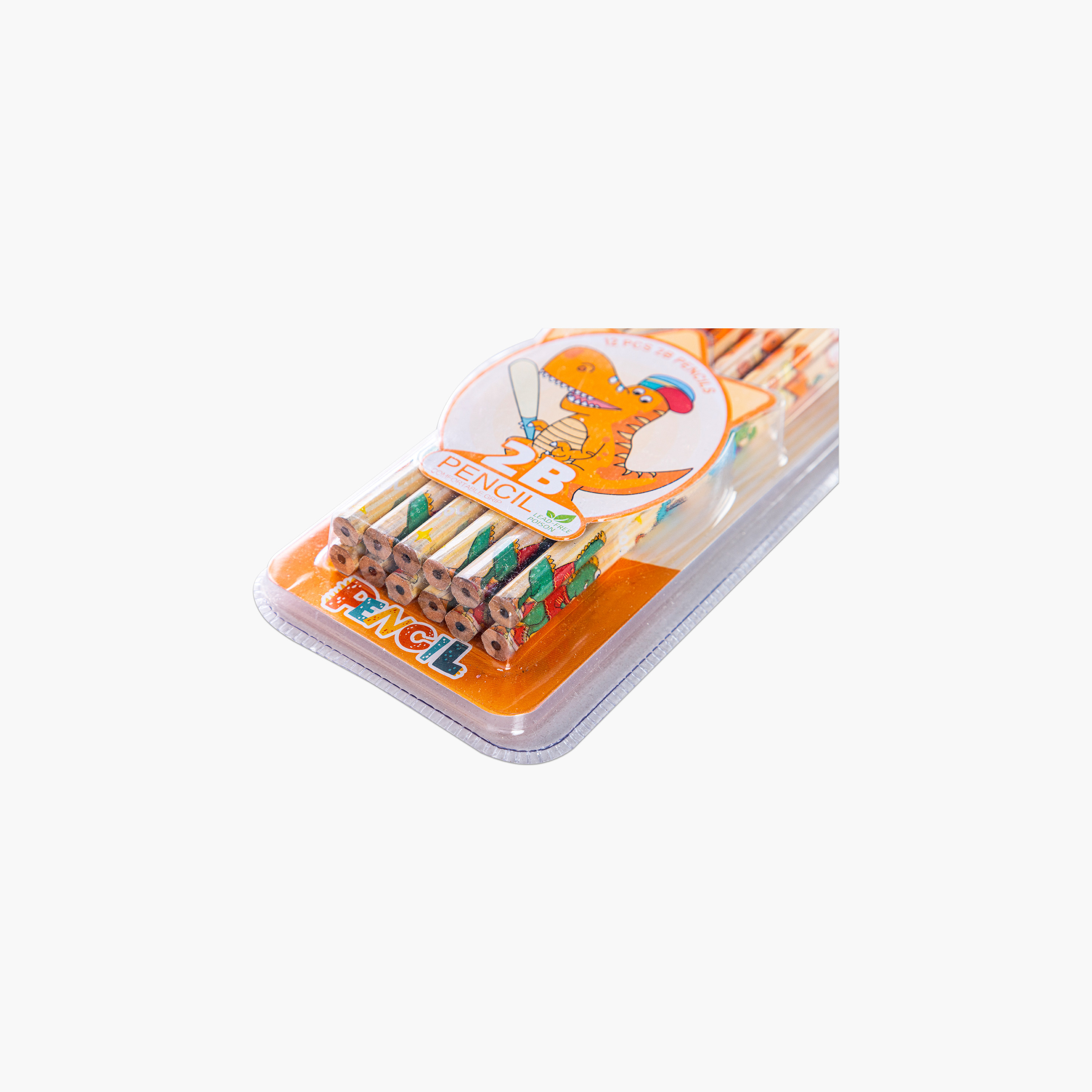 Eazy Kids 12-Piece 2B Pencils with Eraser & Sharpener - Orange-school-stationery-pensandpencils-image-4
