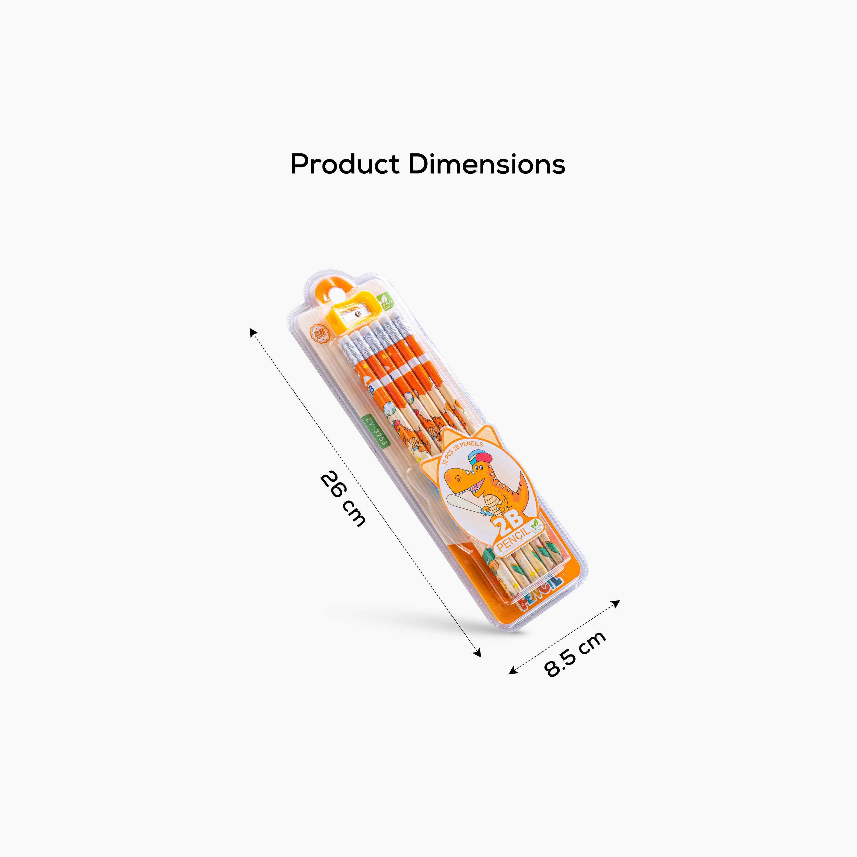 Eazy Kids 12-Piece 2B Pencils with Eraser & Sharpener - Orange-school-stationery-pensandpencils-image-5