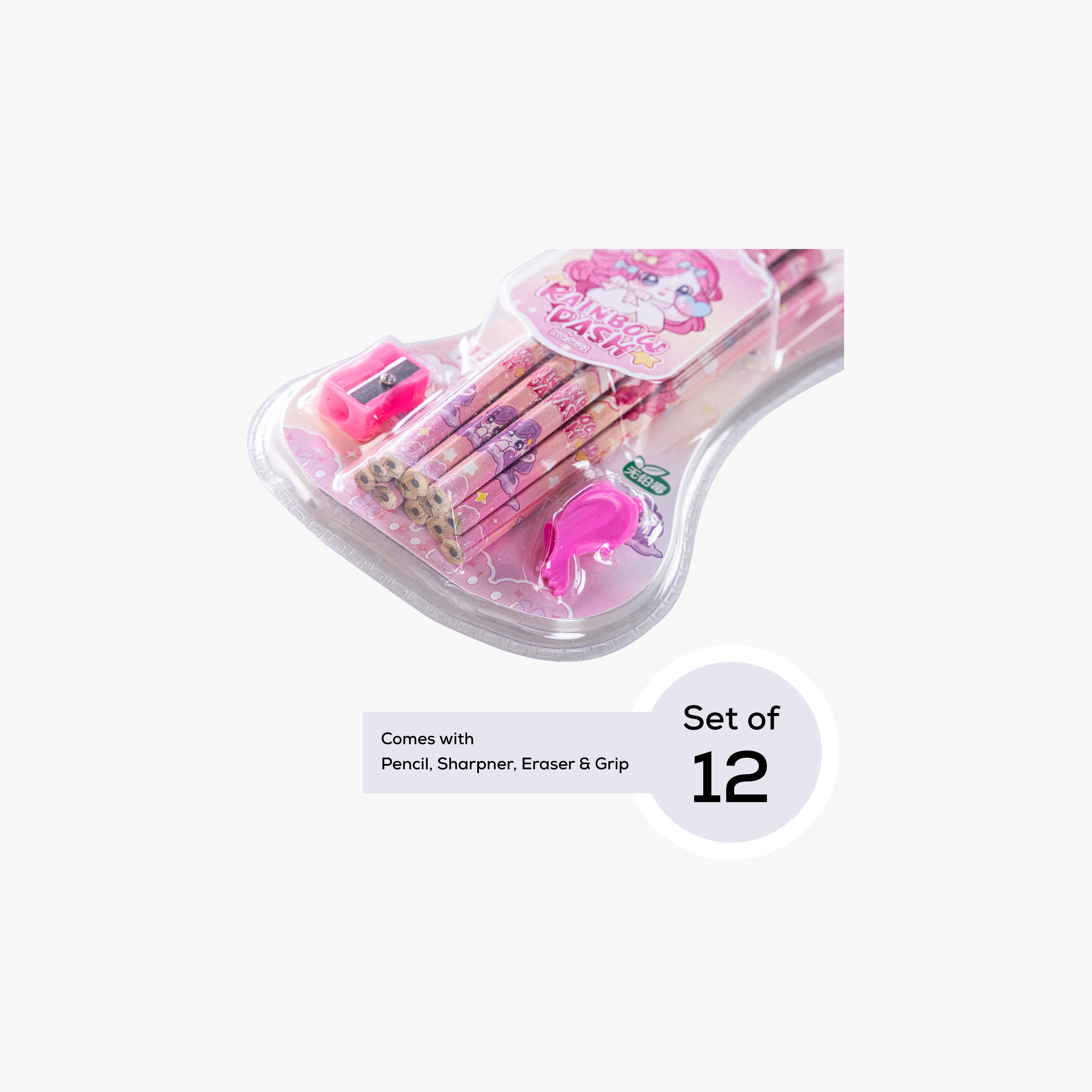 أقلام رصاص HB من إيزي كيدز، 12 قطعة مع ممحاة-school-stationery-pensandpencils-image-2