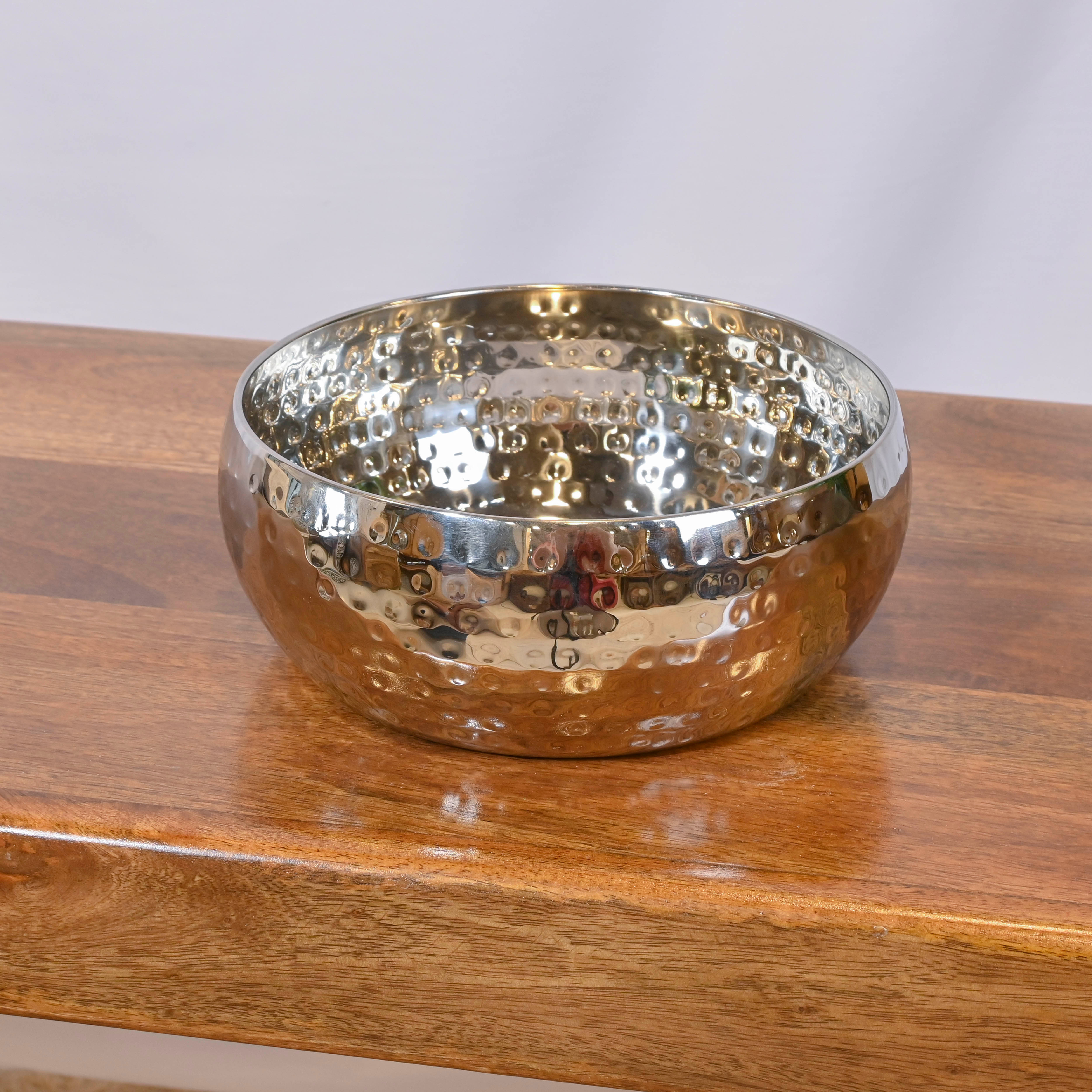 Crafted by Lifestyle Aluminium Decorative Bowl - 20 cms-household-dining-dinnerware-bowls-image-2
