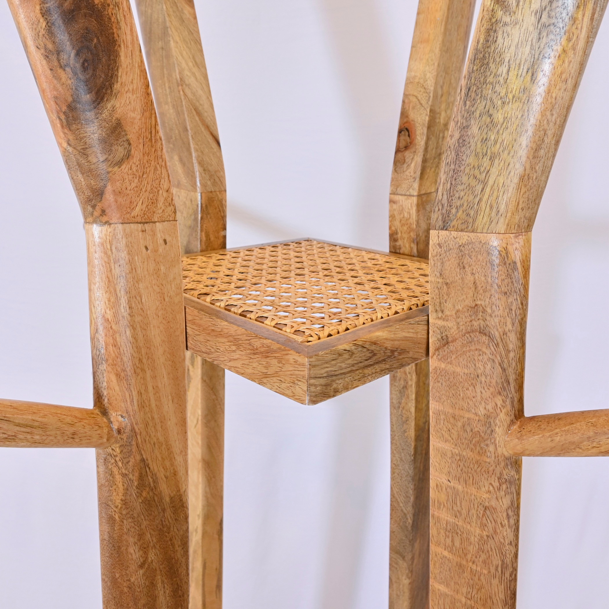 Crafted by Lifestyle Wooden Coat Hanger with Rattan Basket - 185 cms-household-storage-storagesolutions-tallhangers-image-4