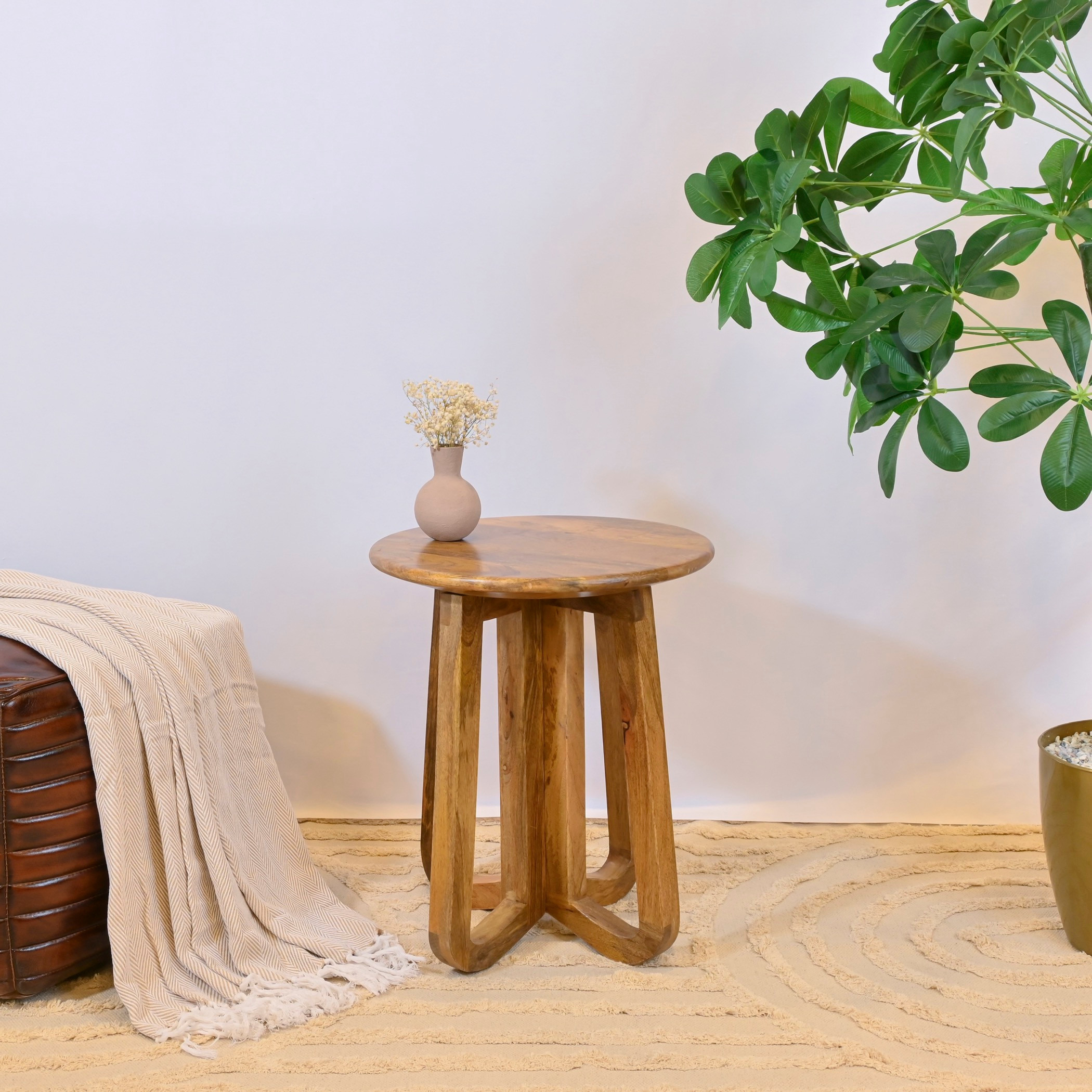Crafted by Lifestyle Wooden Top  Accent Table-furniture-livingroom-sideandendtables-image-1