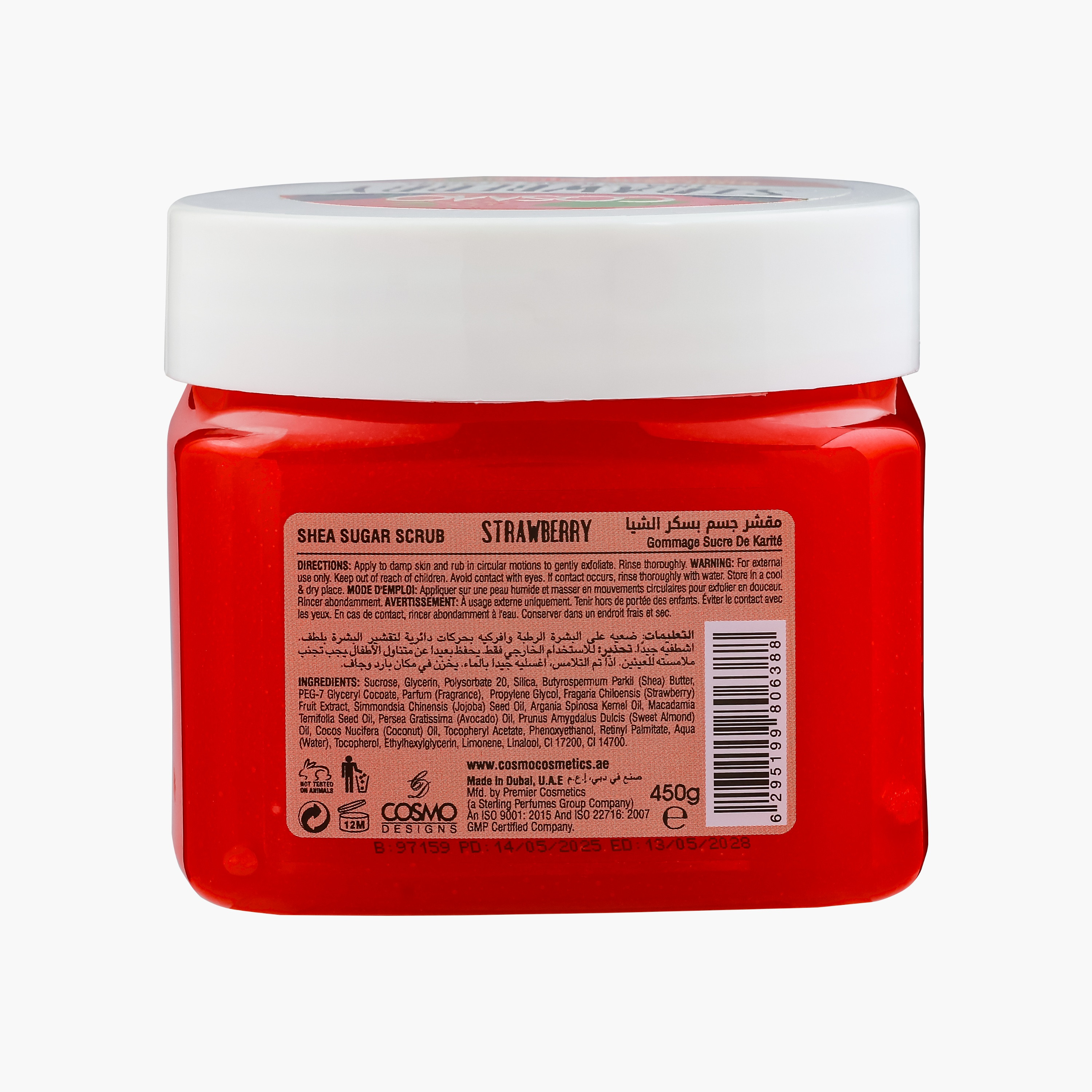 Cosmo Sugar Scrub Shea Butter& Strawberry 450 Ml-beautyandpersonalcare-bathandbody-bathandshower-scrubs-image-4