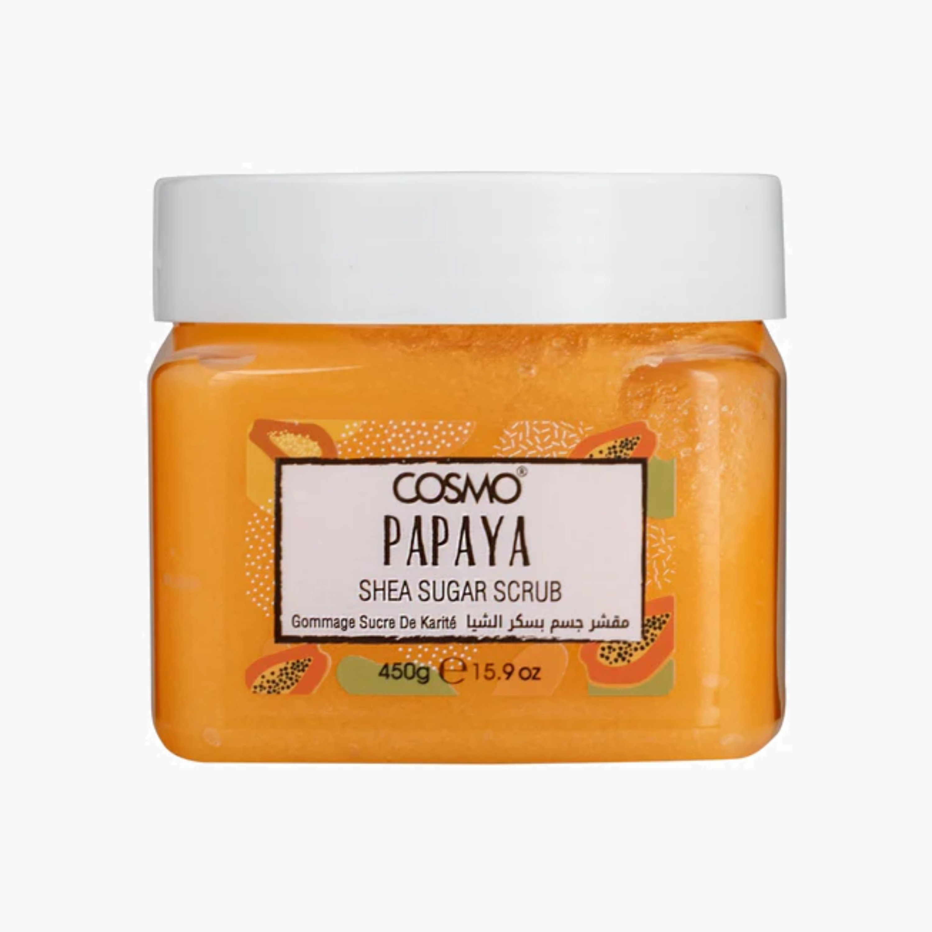 Cosmo Sugar Scrub Shea Butter& Papaya 450 Ml-beautyandpersonalcare-bathandbody-bathandshower-scrubs-image-1
