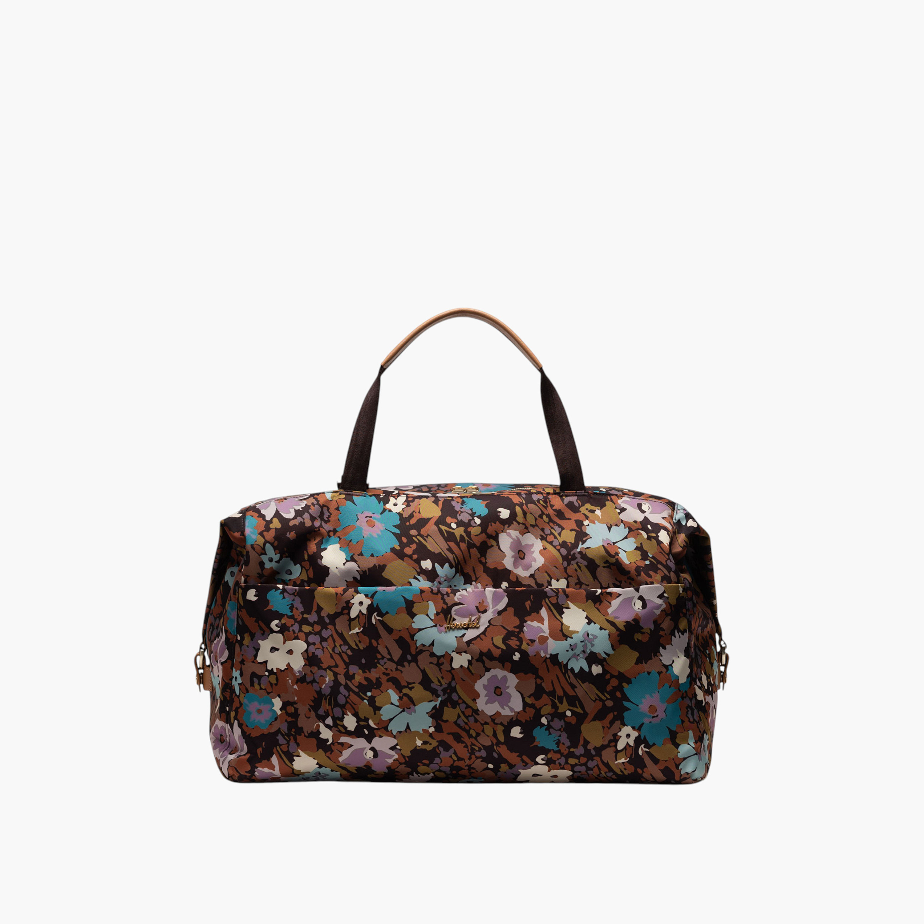 Herschel Supply Co Floral Print Duffle Bag with Adjustable Strap and Zip Closure-travel-luggagesandbags-dufflebags-image-1