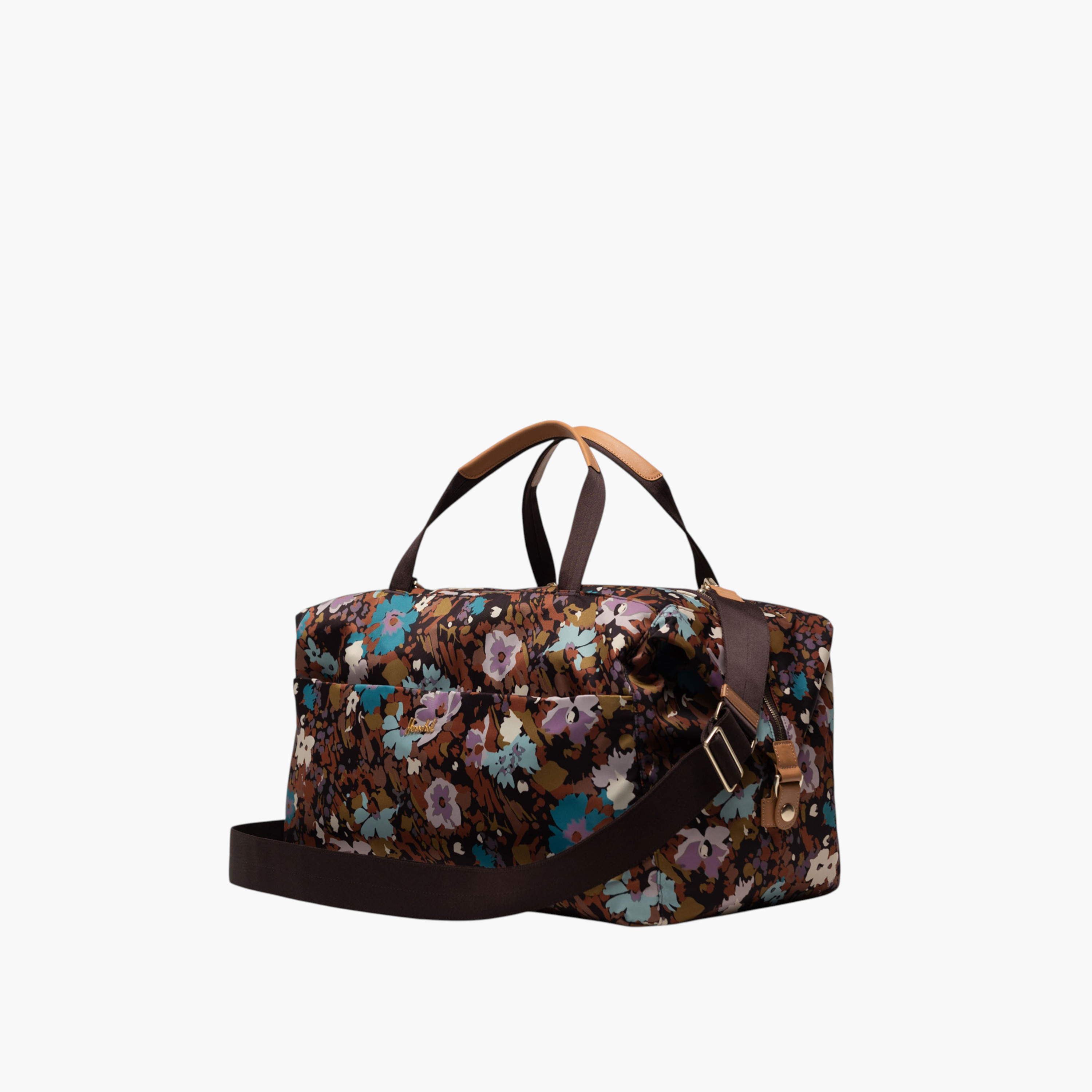 Herschel Supply Co Floral Print Duffle Bag with Adjustable Strap and Zip Closure-travel-luggagesandbags-dufflebags-image-2