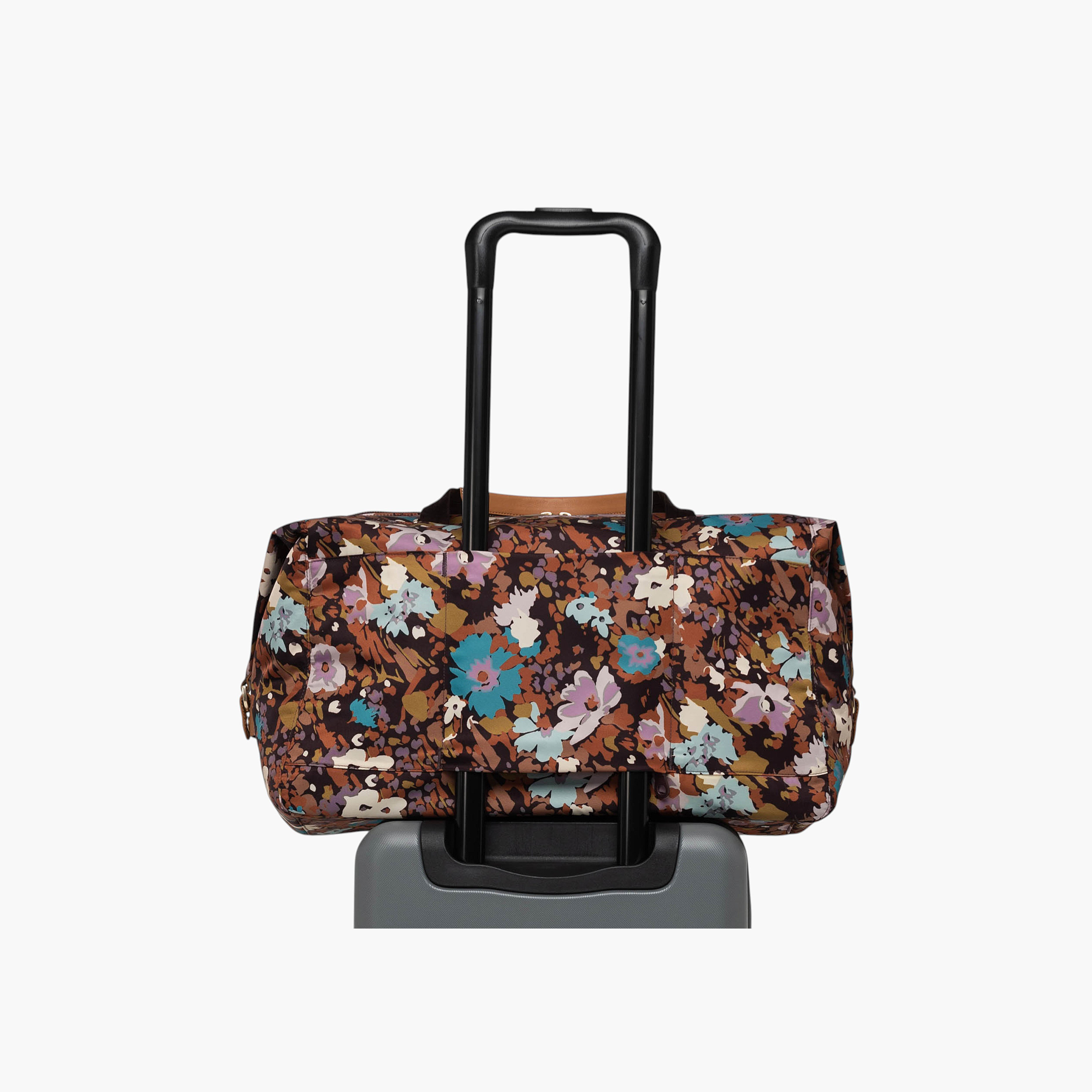 Herschel Supply Co Floral Print Duffle Bag with Adjustable Strap and Zip Closure-travel-luggagesandbags-dufflebags-image-4