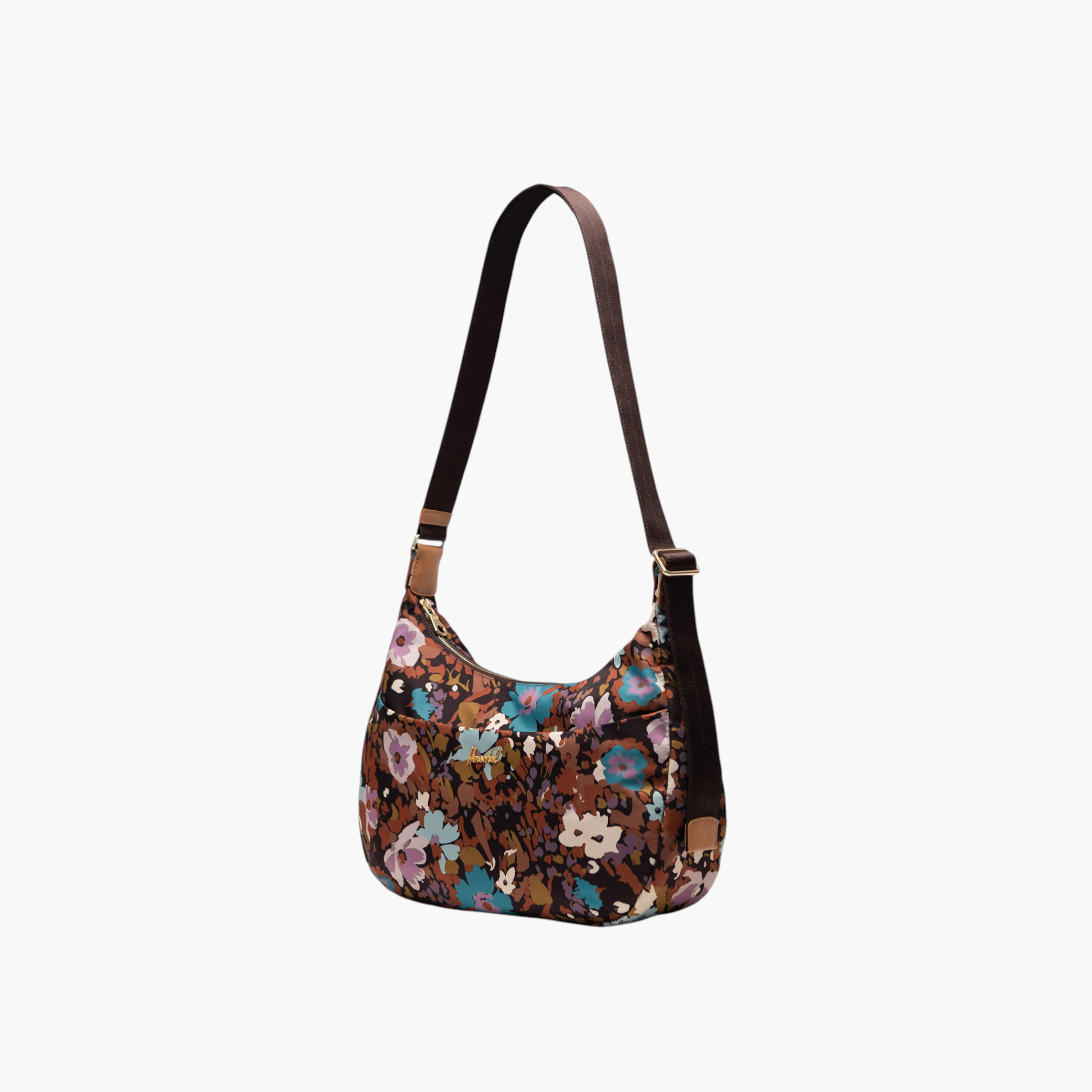 شنطة كتف بسحاب إغلاق وطبعات زهور مع محفظة من هيرشيل سبلاي كو-women-bagsandwallets-handbags-image-2