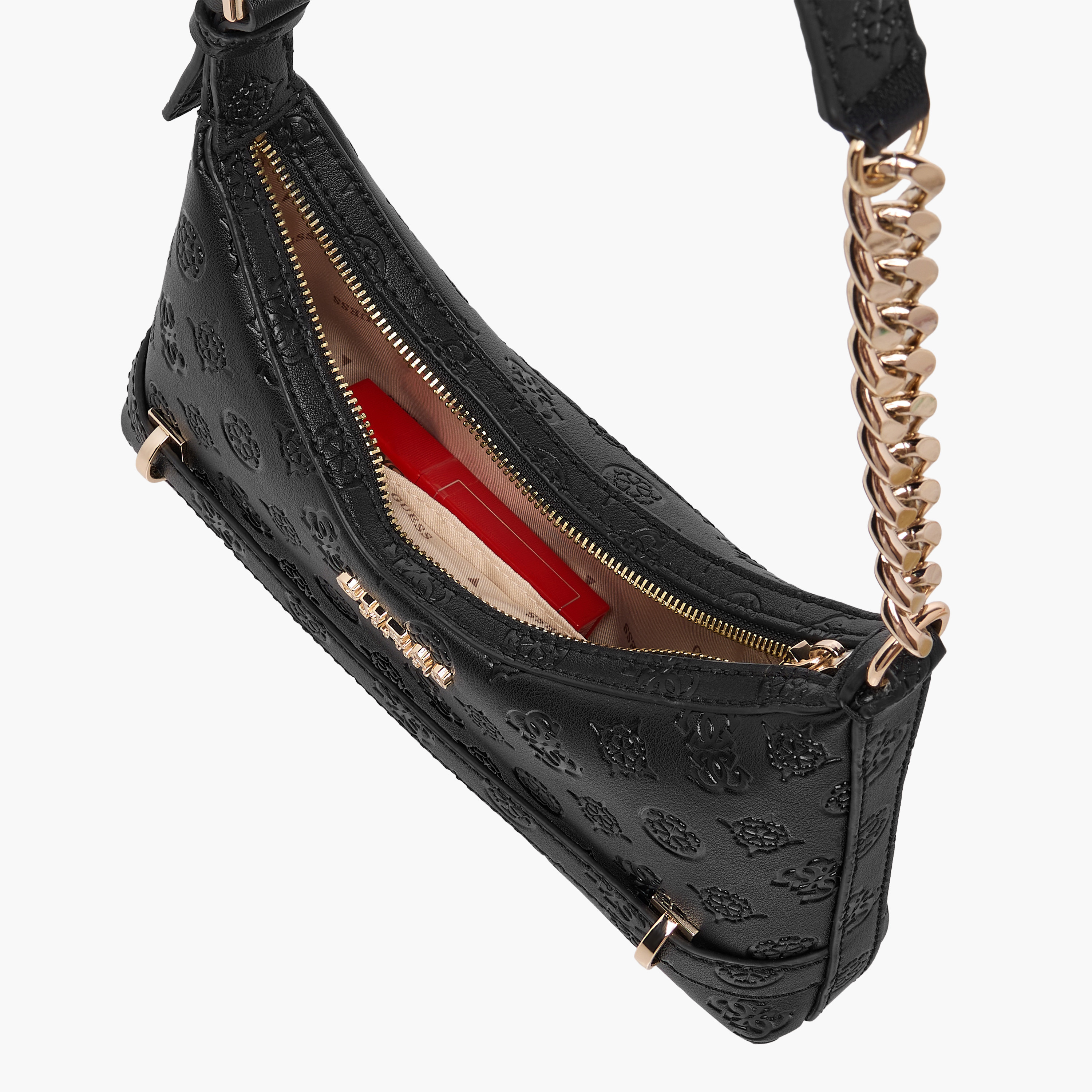 Guess Embossed Shoulder Bag with Adjustable Strap-women-bagsandwallets-handbags-image-7