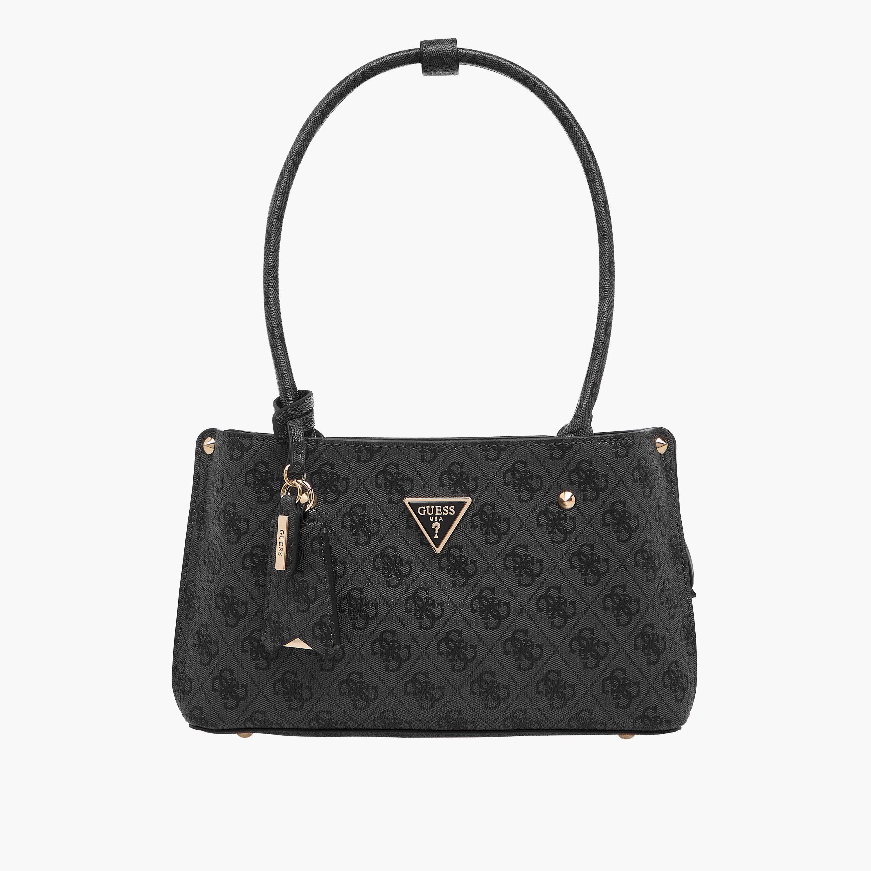 Guess Monogram Texture Shoulder Bag with Double Handle-women-bagsandwallets-handbags-image-1
