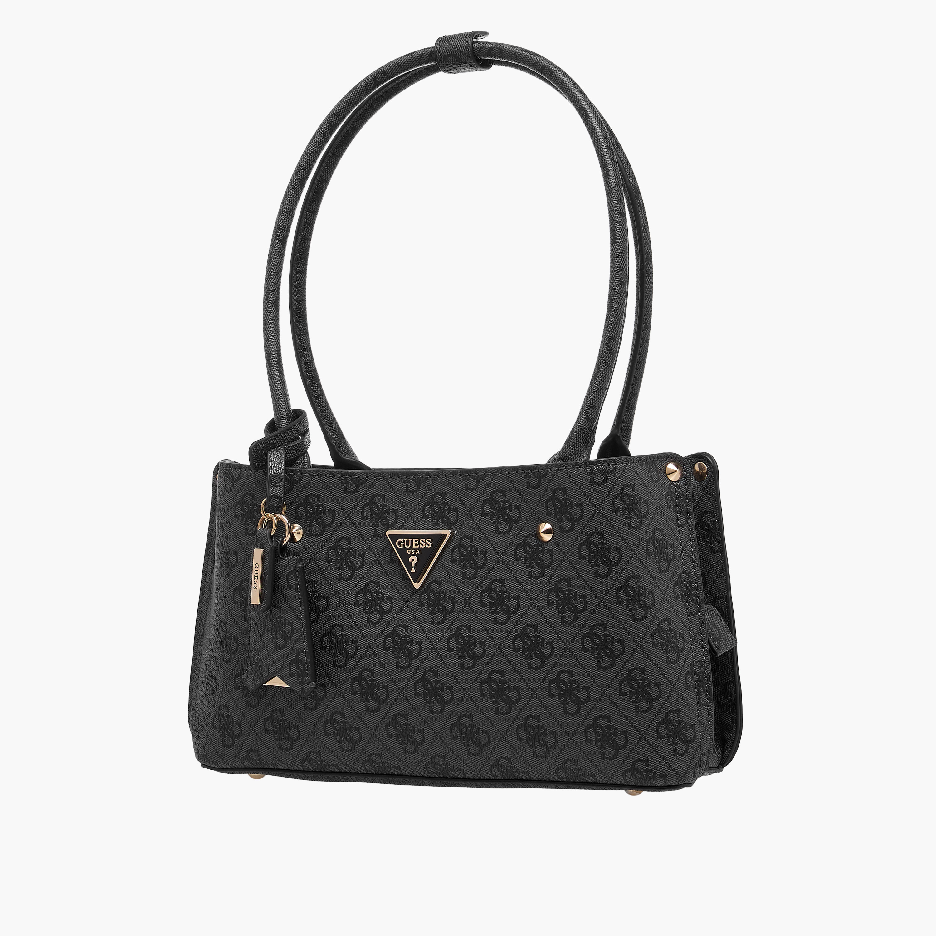 Guess Monogram Texture Shoulder Bag with Double Handle-women-bagsandwallets-handbags-image-2