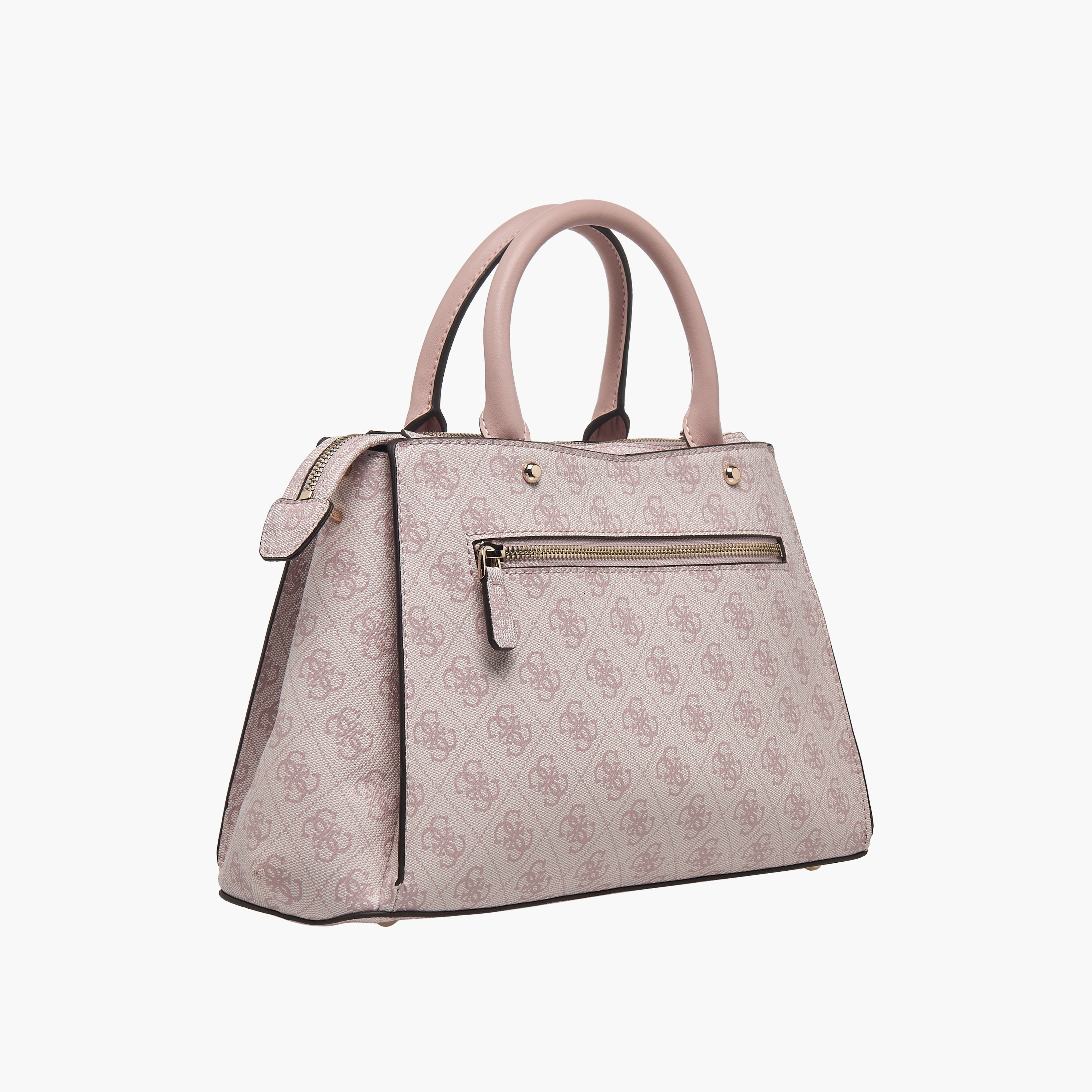Guess Logo Print Satchel Bag with Detachable Chain Strap-women-bagsandwallets-handbags-image-3