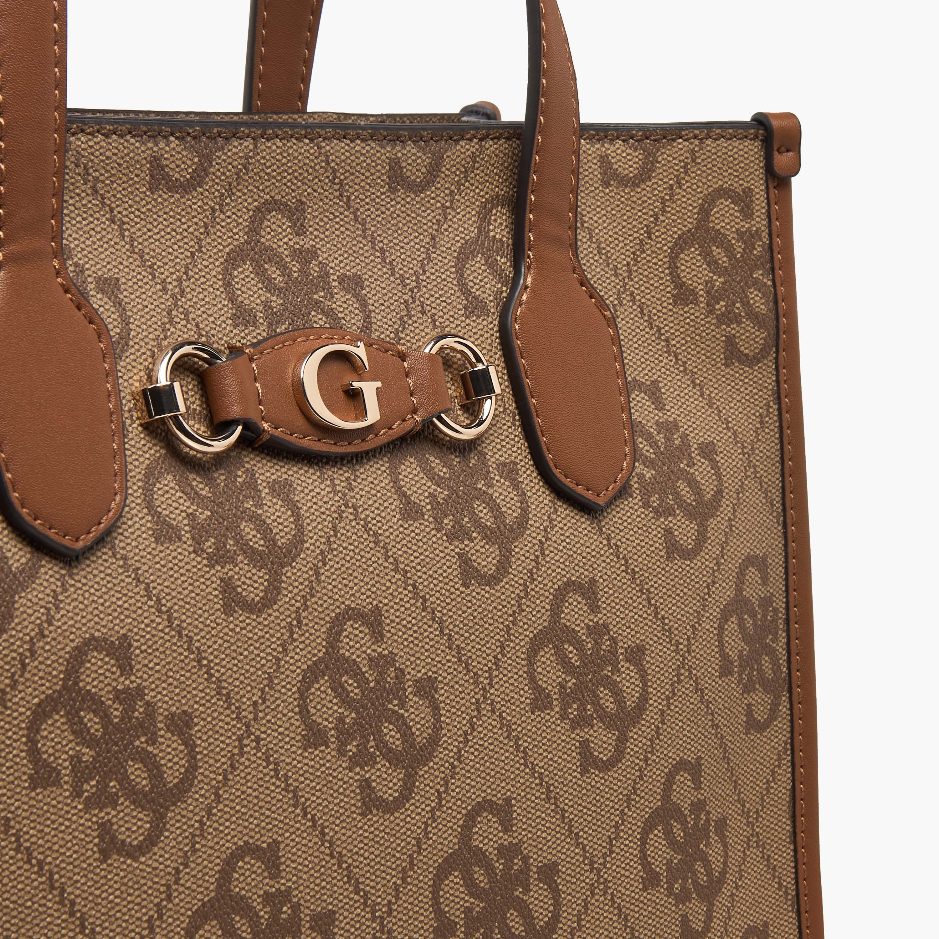 Guess Monogram Texture Tote Bag with Detachable Strap-women-bagsandwallets-handbags-image-4