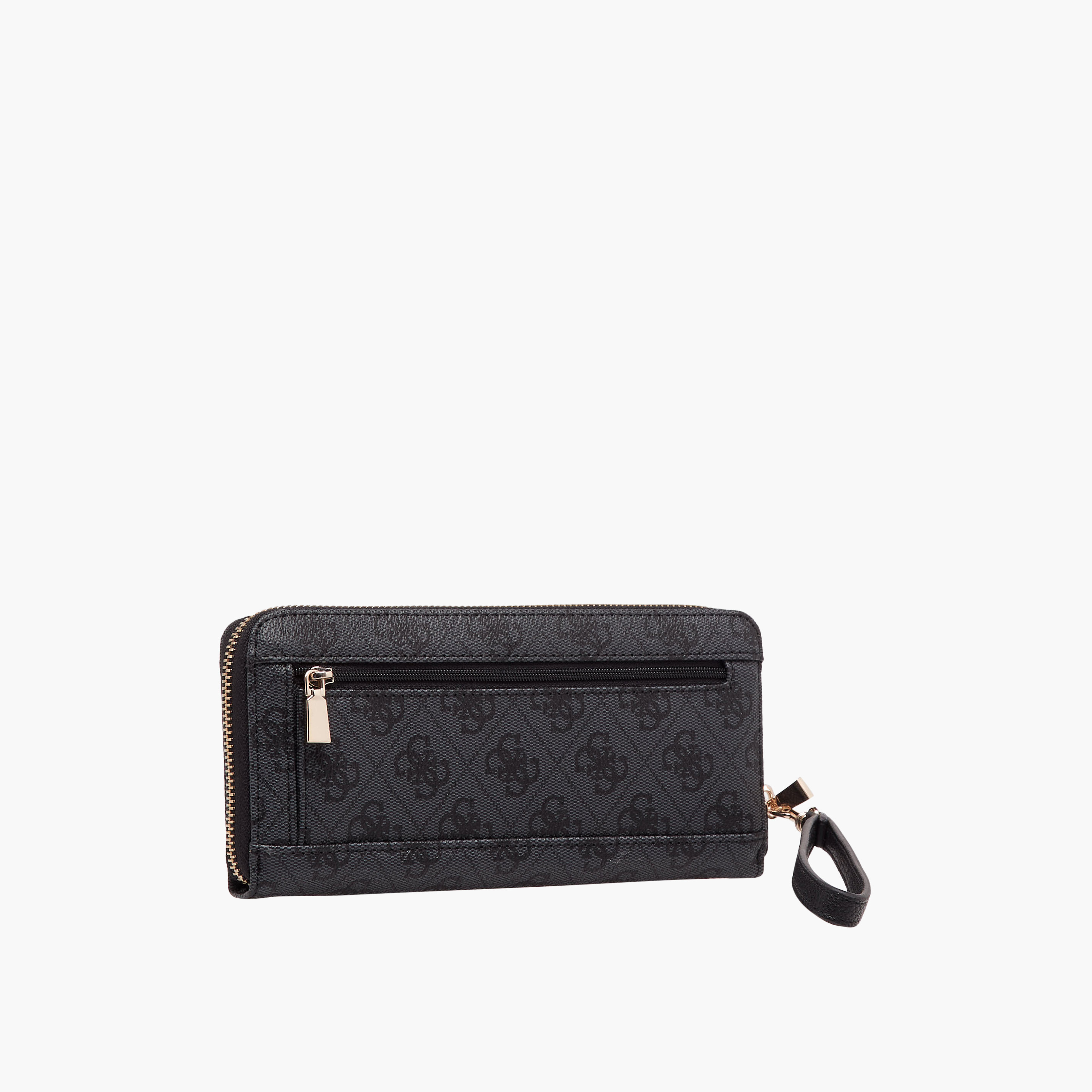 Guess Monogram Textured Wallet with Wristlet Strap-women-bagsandwallets-wallets-image-2