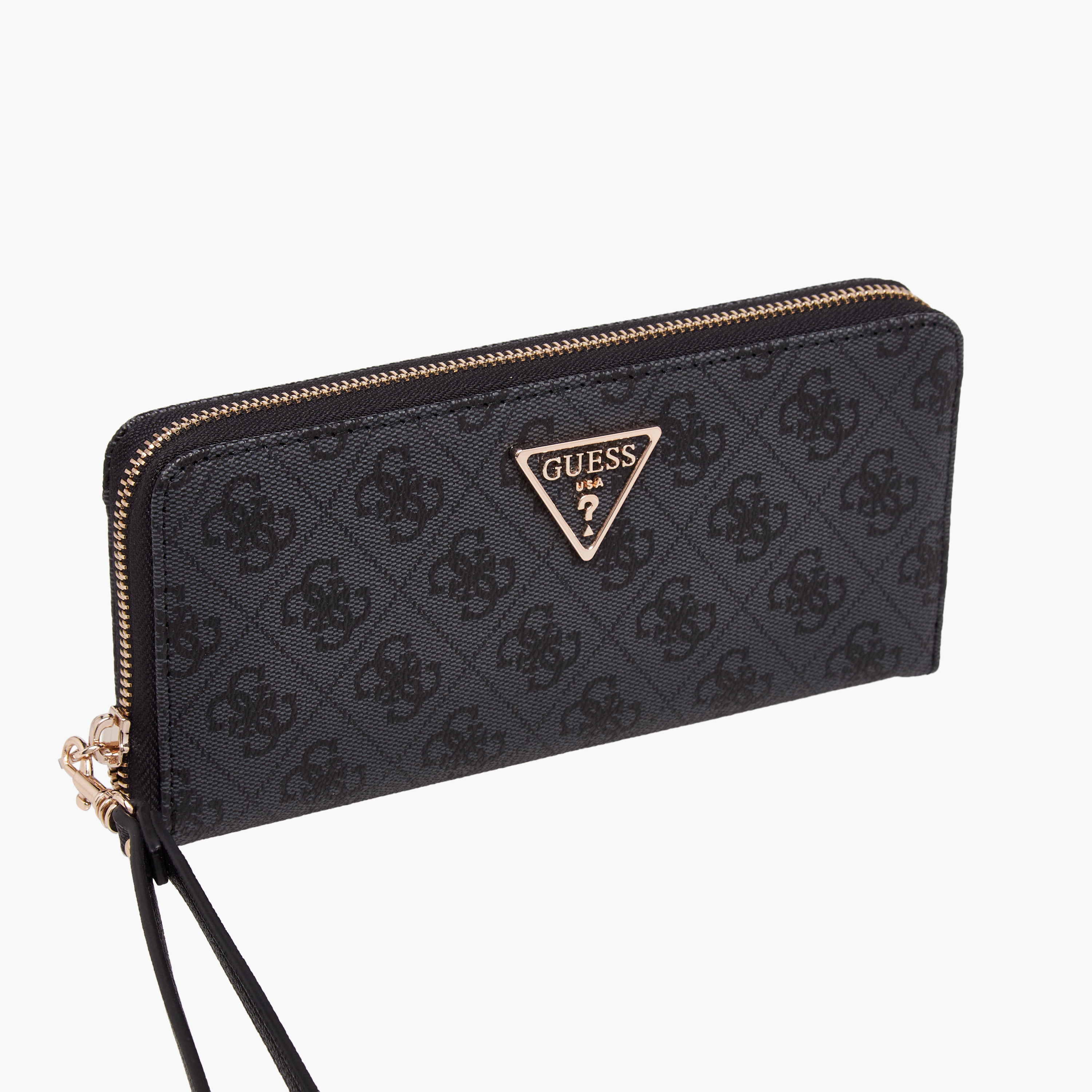 Guess Monogram Textured Wallet with Wristlet Strap-women-bagsandwallets-wallets-image-3