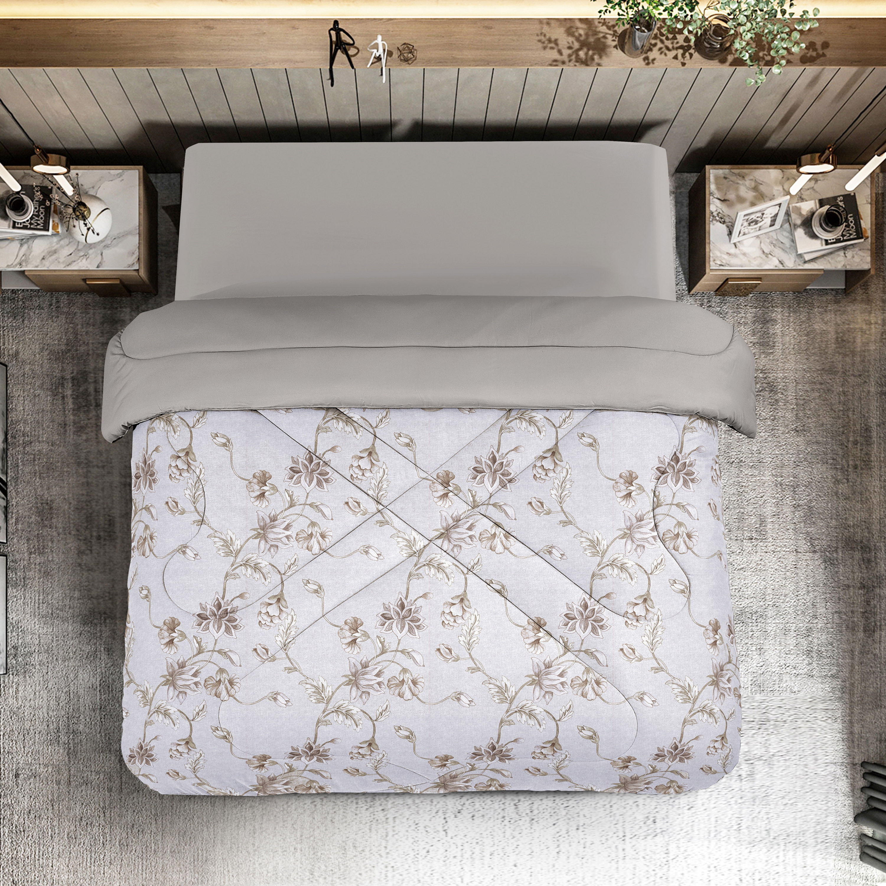 Unique Home All-Season Reversible Twin Roll Comforter - 160x240 cms-household-bedding-comfortersandbedspreads-comforters-image-1