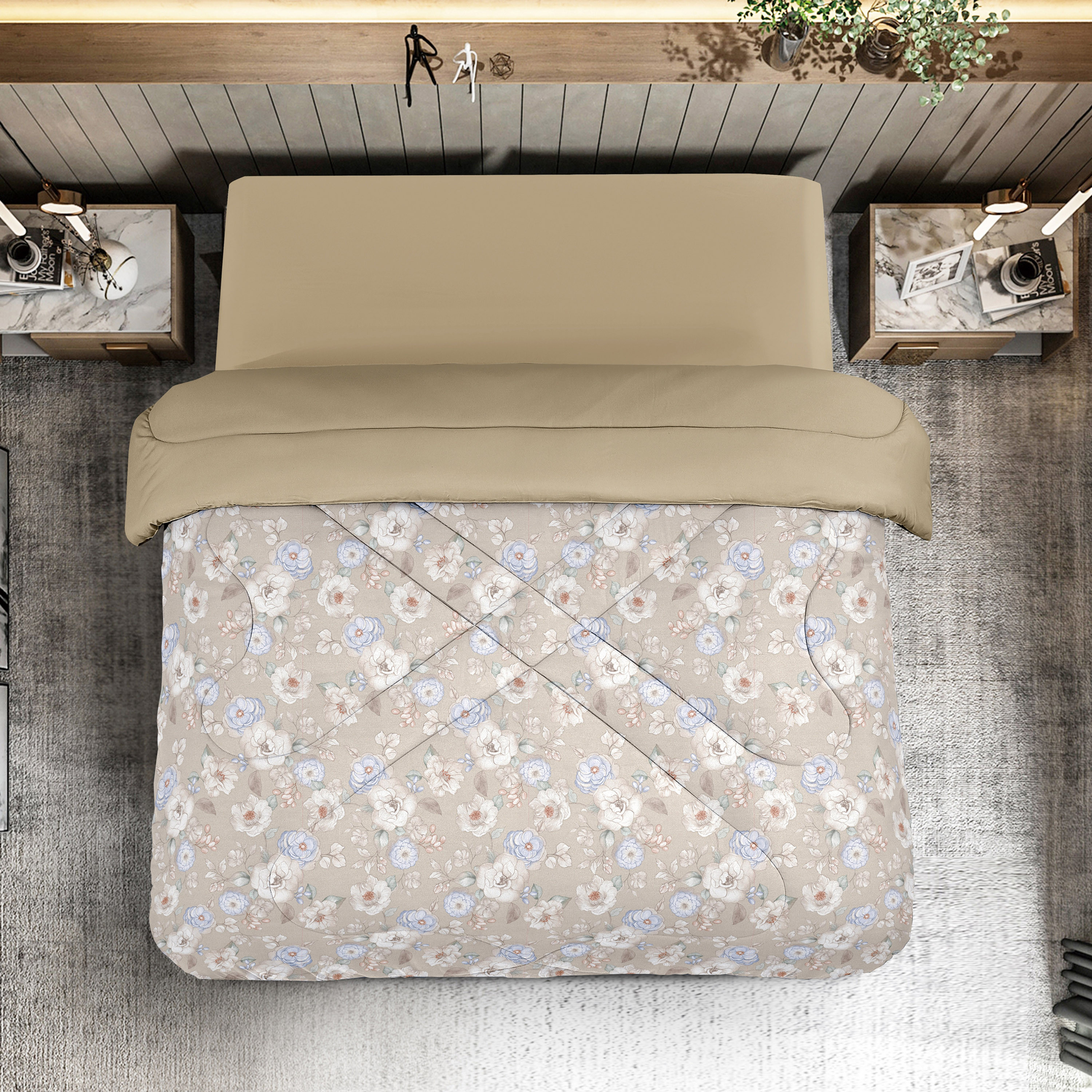 لحاف ملفوف توين قابل للاستخدام على الوجهين لجميع الفصول من يونيك هوم - 240x160 سم-household-bedding-comfortersandbedspreads-comforters-image-1
