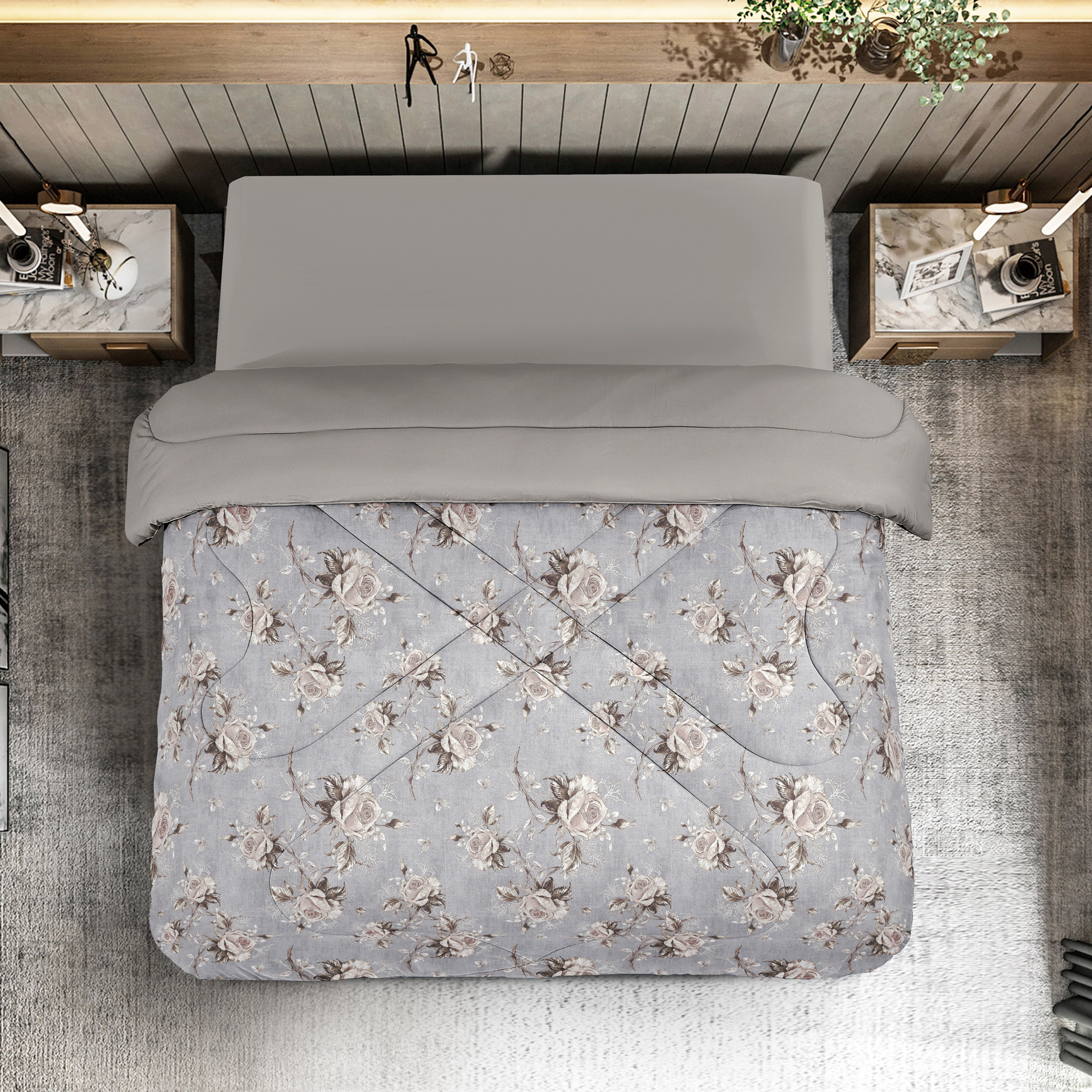Unique Home All-Season Reversible King Roll Comforter - 230x250 cms-household-bedding-comfortersandbedspreads-comforters-image-1