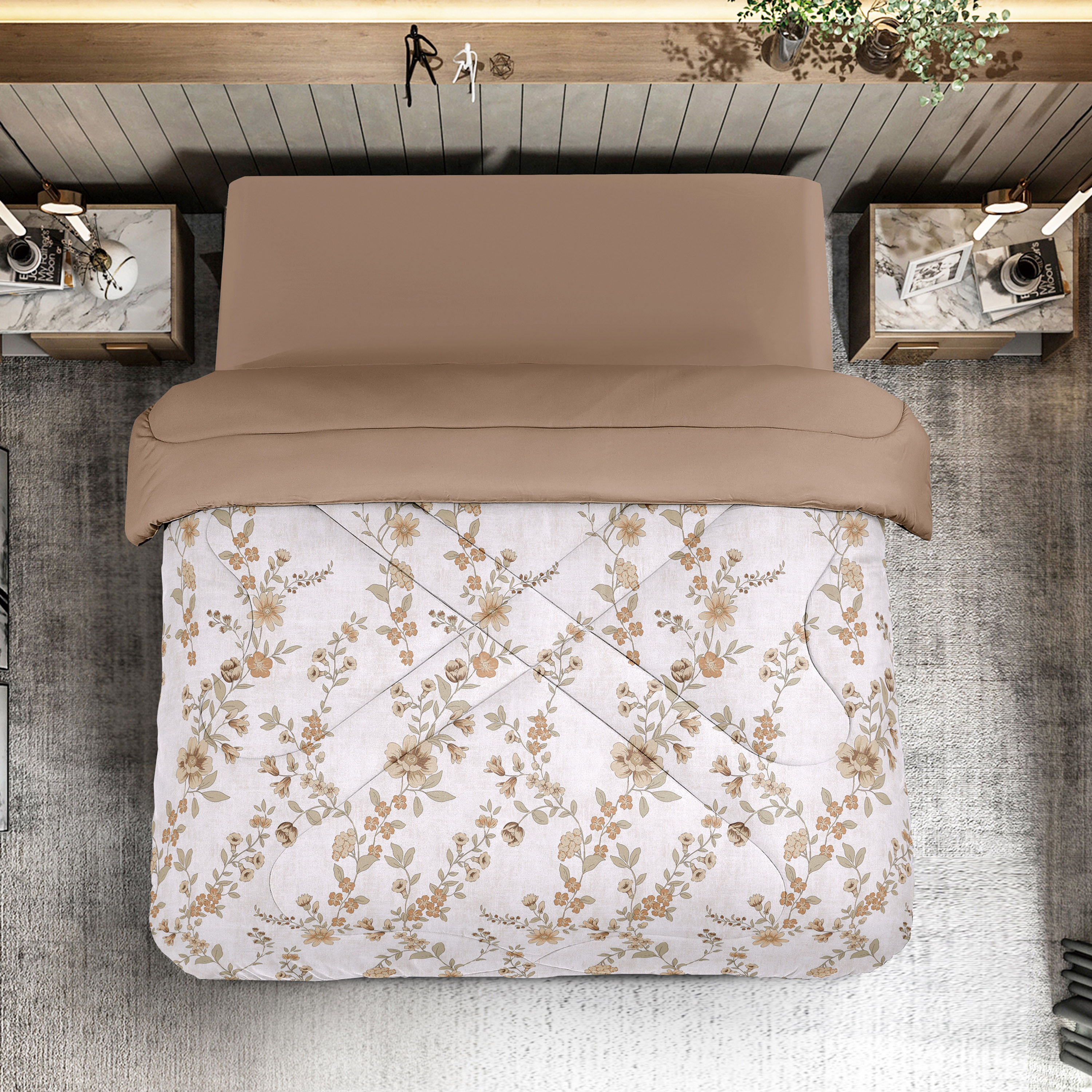 لحاف كينج قابل للاستخدام على الوجهين لكل الفصول من يونيك هوم - 230x250 سم-household-bedding-comfortersandbedspreads-comforters-image-1