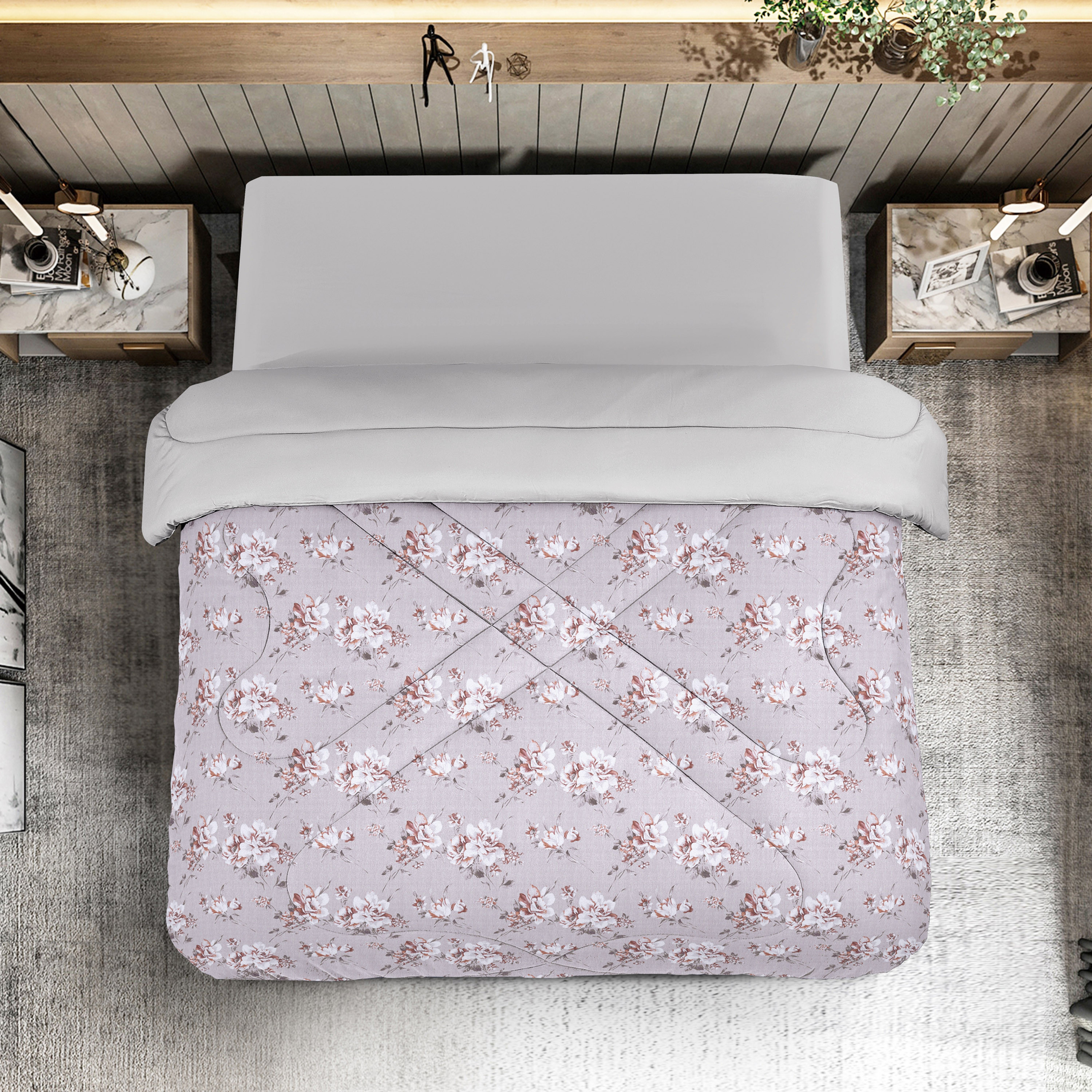 لحاف ملفوف كينج قابل للاستخدام على الوجهين لجميع الفصول من يونيك هوم - 250x230 سم-household-bedding-comfortersandbedspreads-comforters-image-1