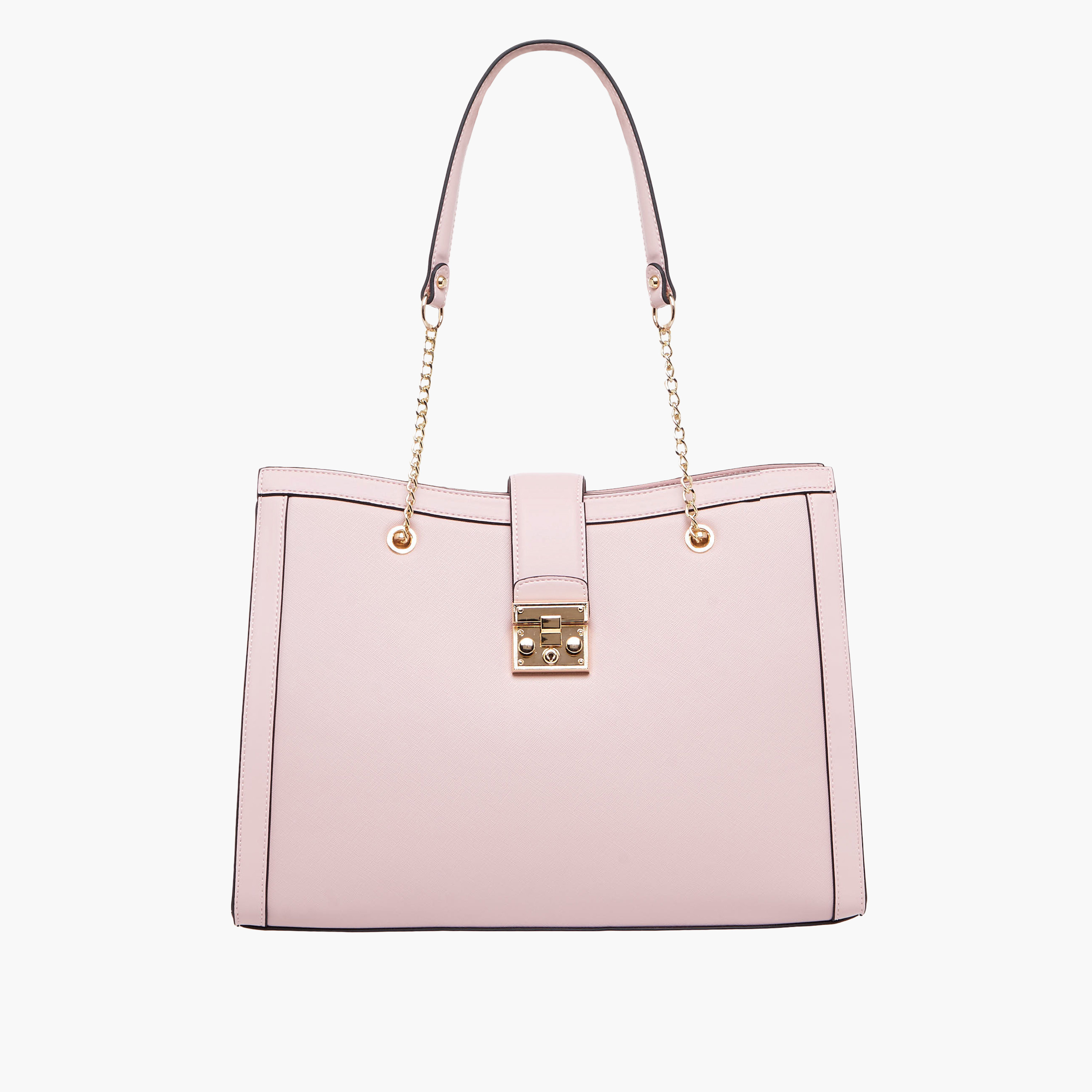 Sasha Textured Tote Bag with Chain Handles-women-bagsandwallets-handbags-image-1