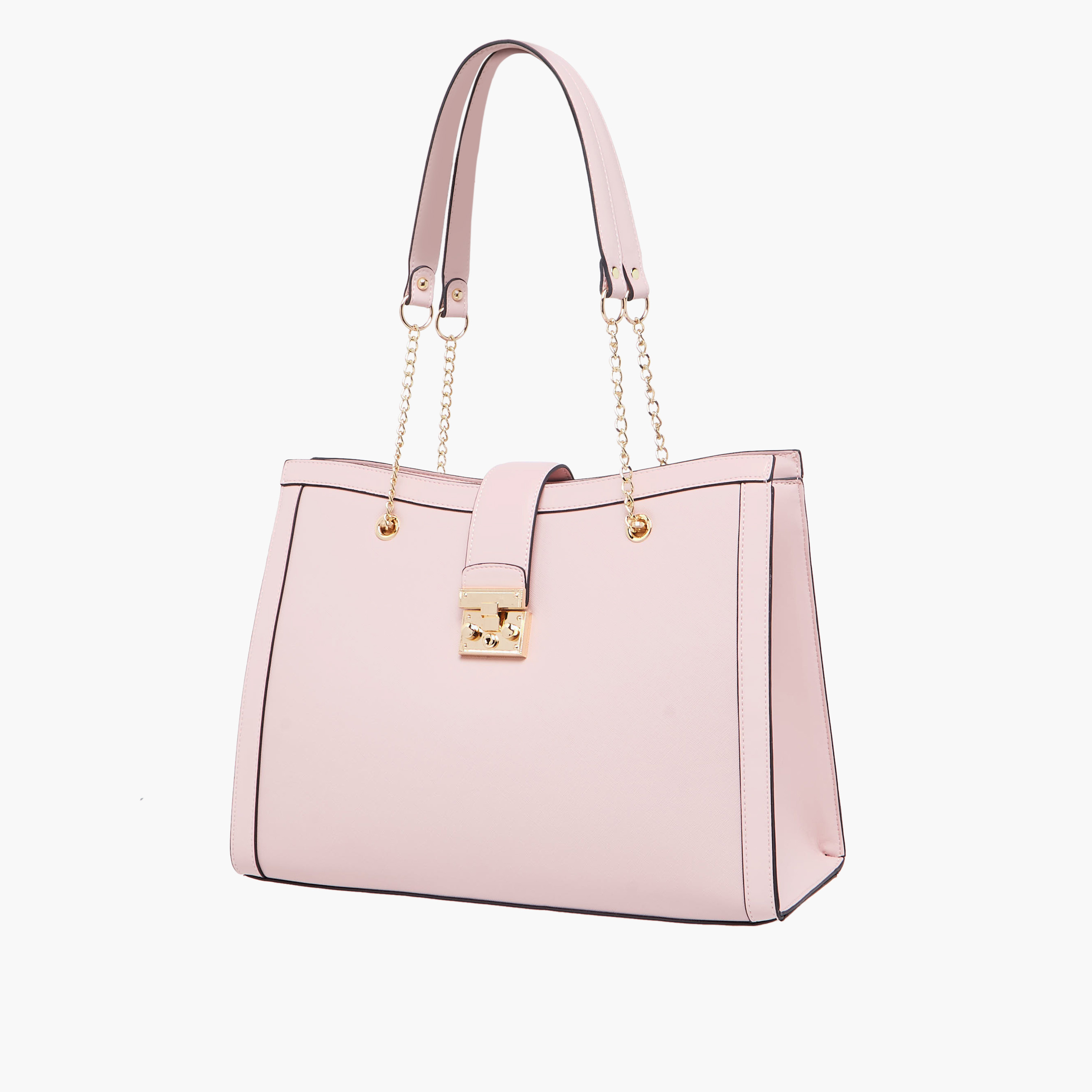 Sasha Textured Tote Bag with Chain Handles-women-bagsandwallets-handbags-image-3