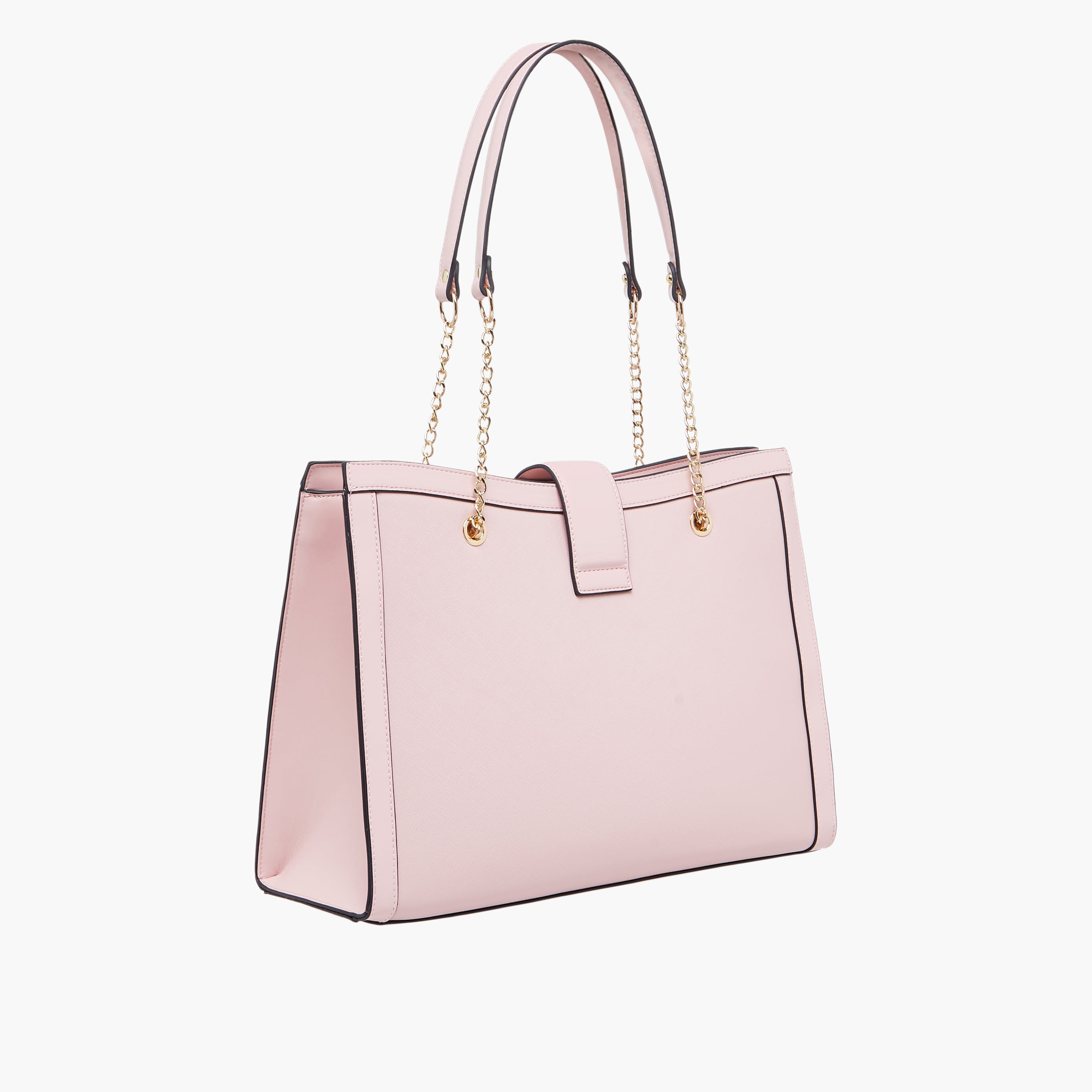 Sasha Textured Tote Bag with Chain Handles-women-bagsandwallets-handbags-image-4