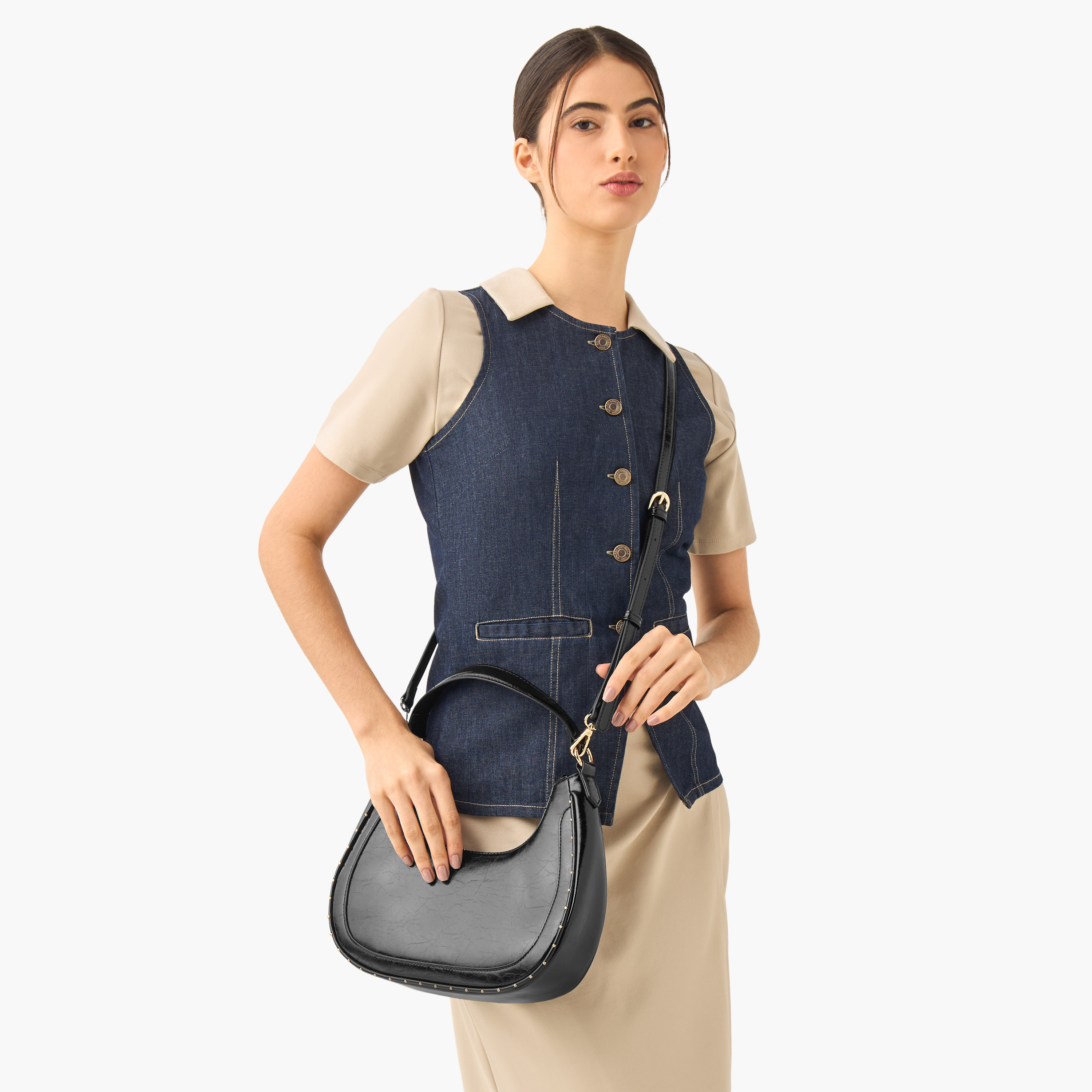شنطة كروس بودي بارزة الملمس بحزام قابل للفصل تيا من ساشا-women-bagsandwallets-handbags-image-2