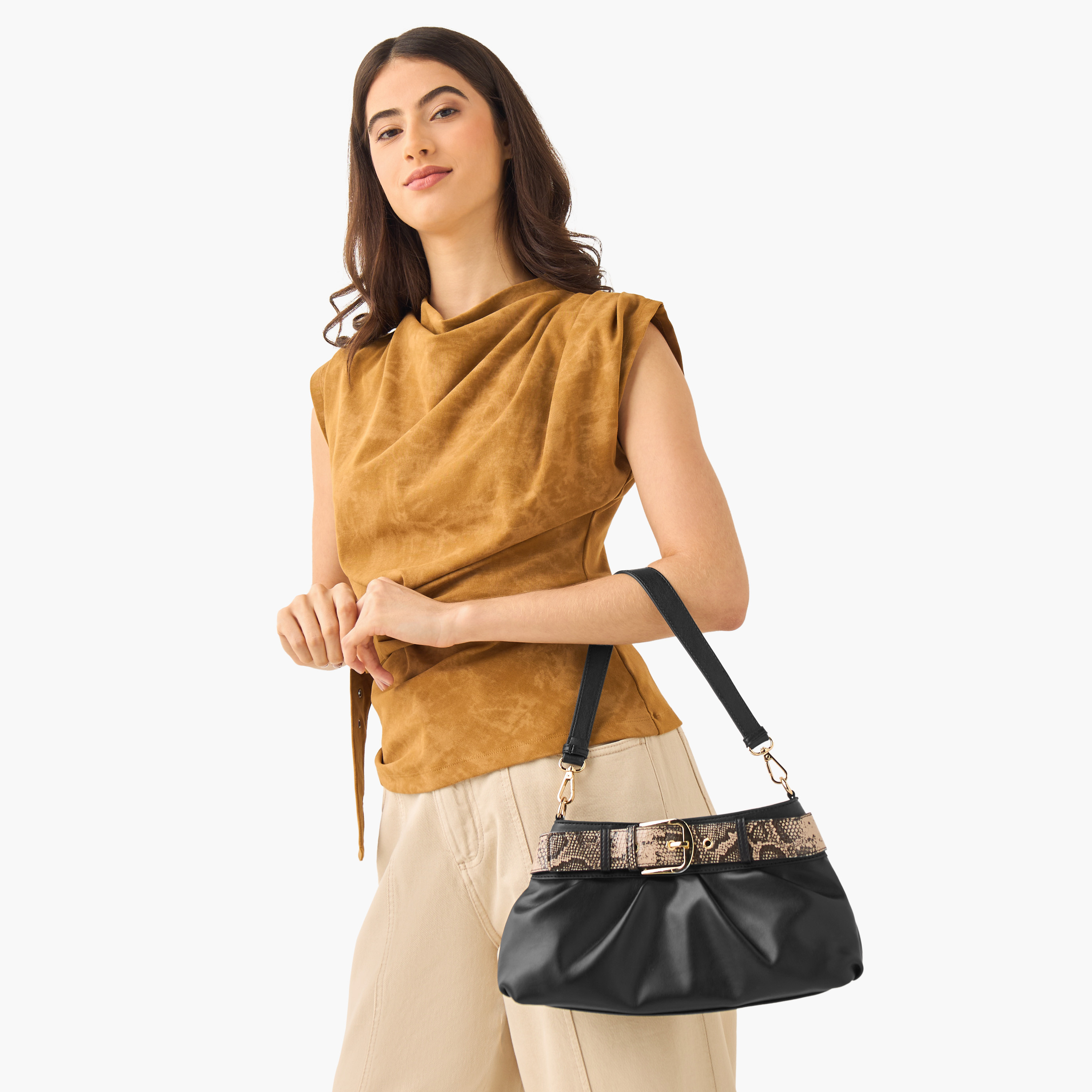 شنطة كتف سادة بحزام قابل للفصل تيا من ساشا-women-bagsandwallets-handbags-image-2