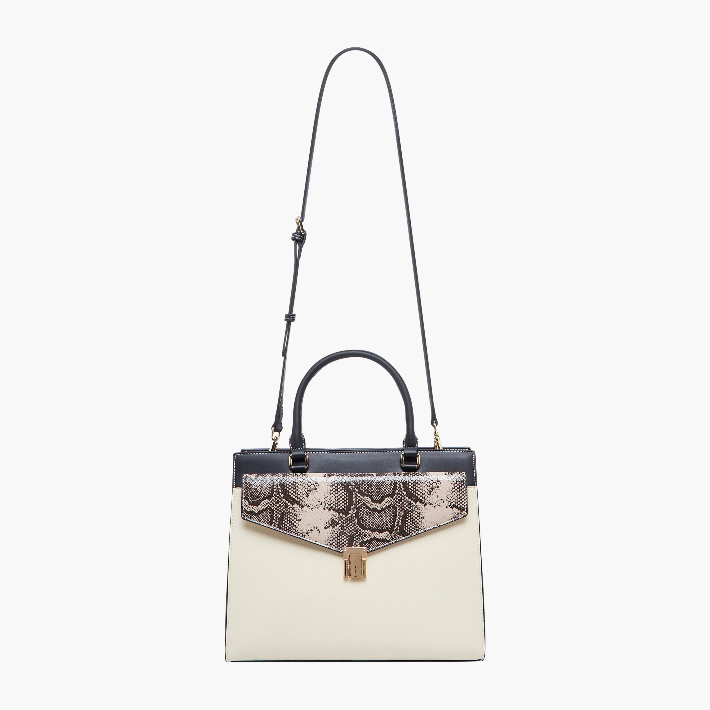 شنطة ساتشيل بارزة الملمس بتصميم جلد حيوان وبحزام قابل للفصل من ساشا-women-bagsandwallets-handbags-image-3