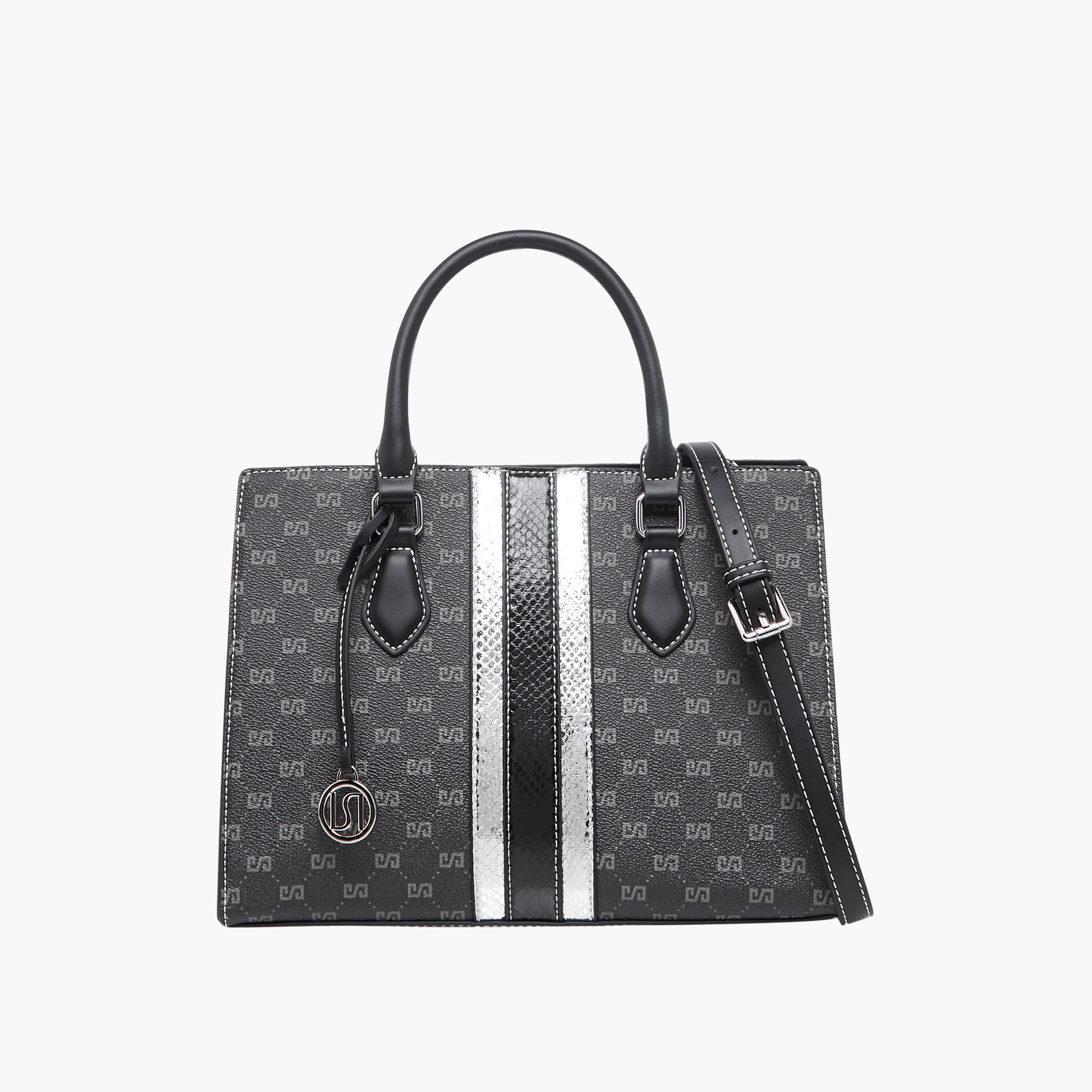 Sasha Tia Monogram Print Tote Bag with Detachable Strap-women-bagsandwallets-handbags-image-1