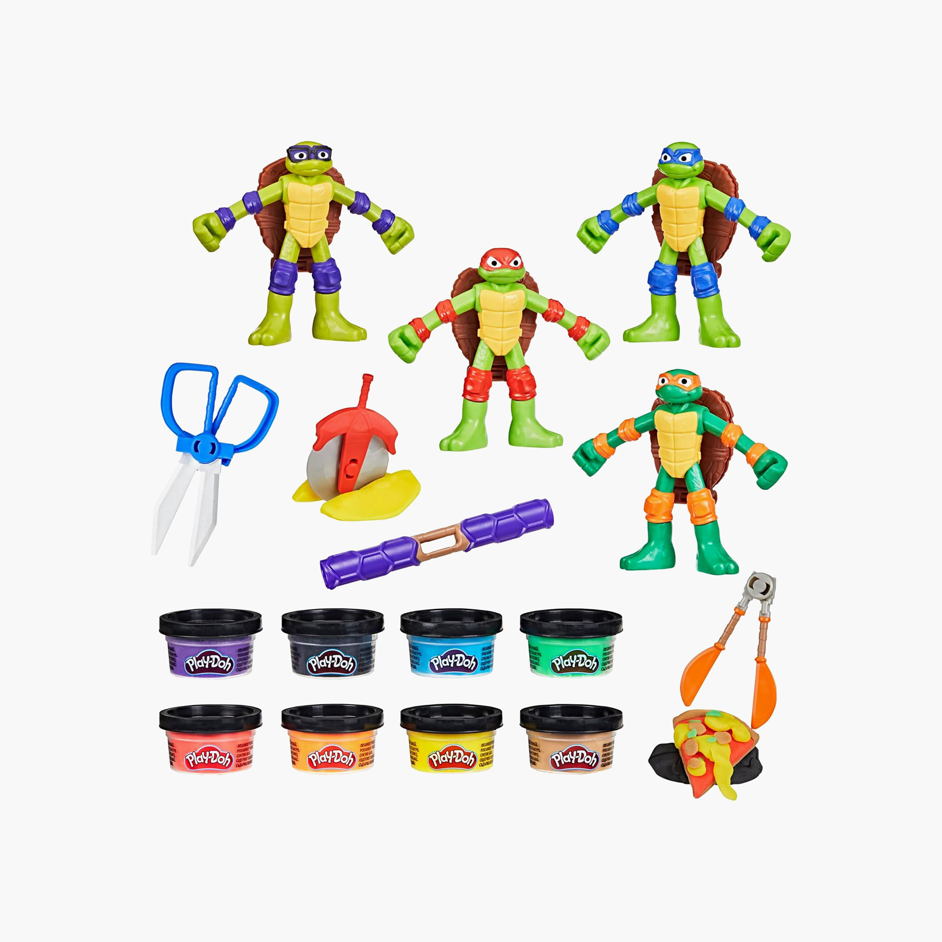 مجموعة لعب سلاحف النينجا تين إيدج ميوتانت بتكارات كاوبانجا من بلاي دوه-toys-educational-doughtoys-image-1