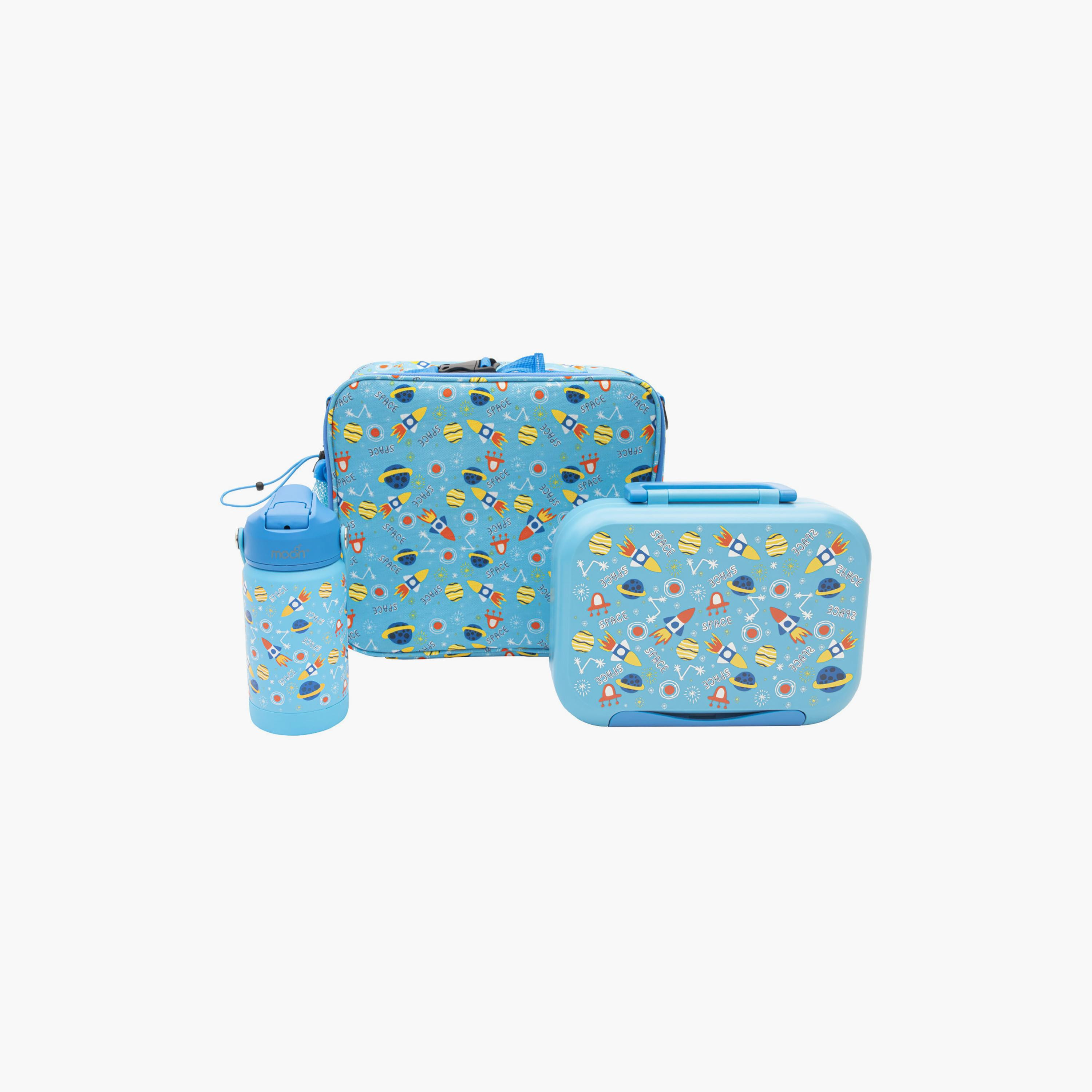 Moon 3-Piece Printed Lunch Box Set - Space-school-lunchessentials-sets-image-1
