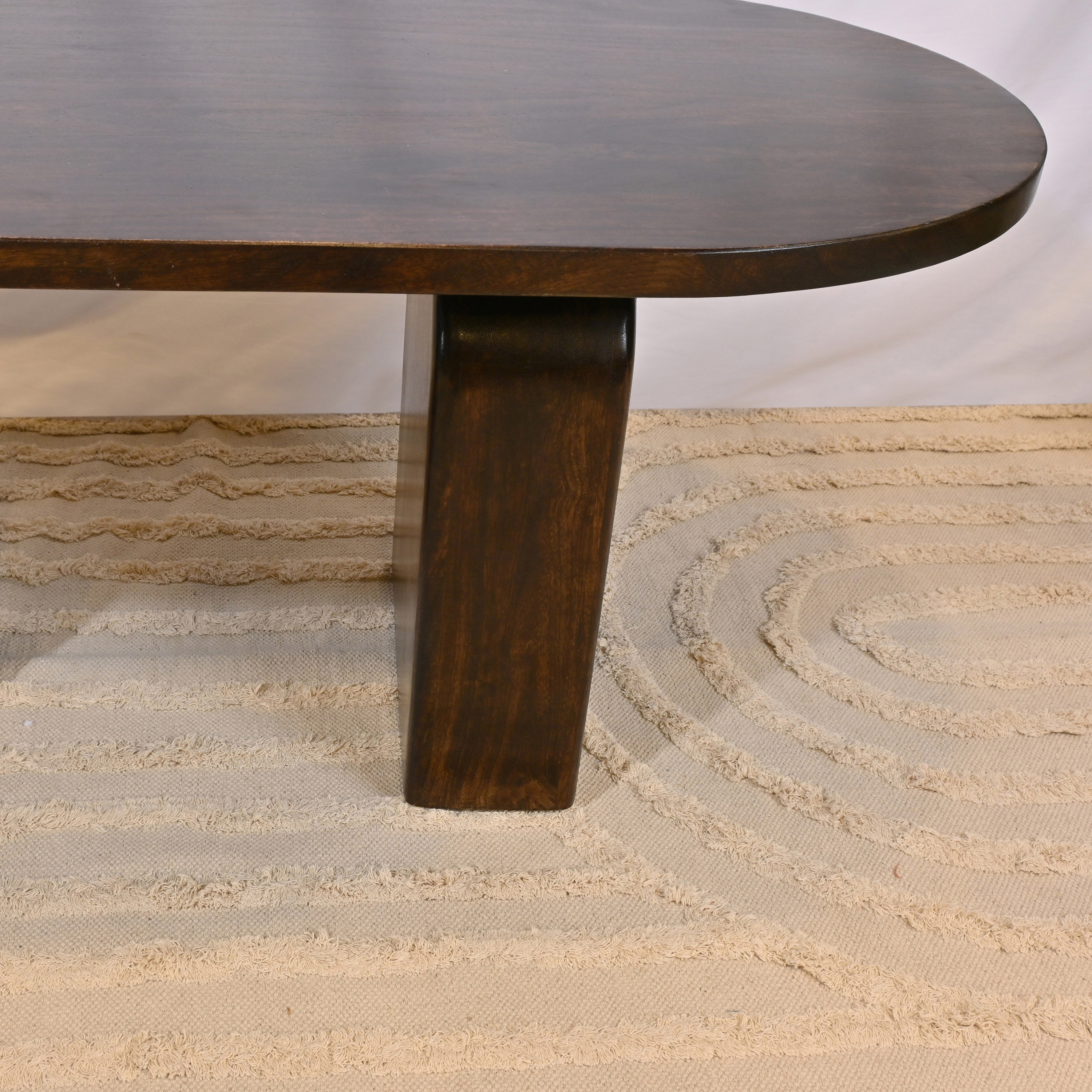 Crafted by Lifestyle Oval Wooden Top Coffee Table - 40x60 cms-furniture-livingroom-coffeetables-image-3