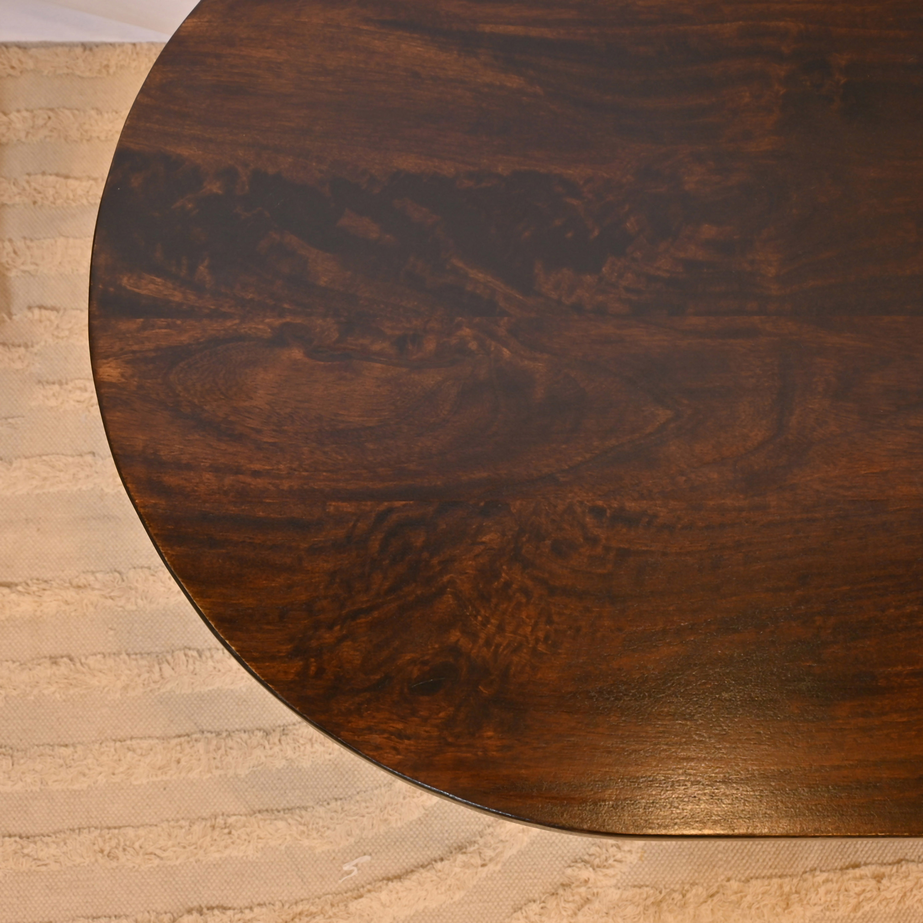 Crafted by Lifestyle Oval Wooden Top Coffee Table - 40x60 cms-furniture-livingroom-coffeetables-image-4