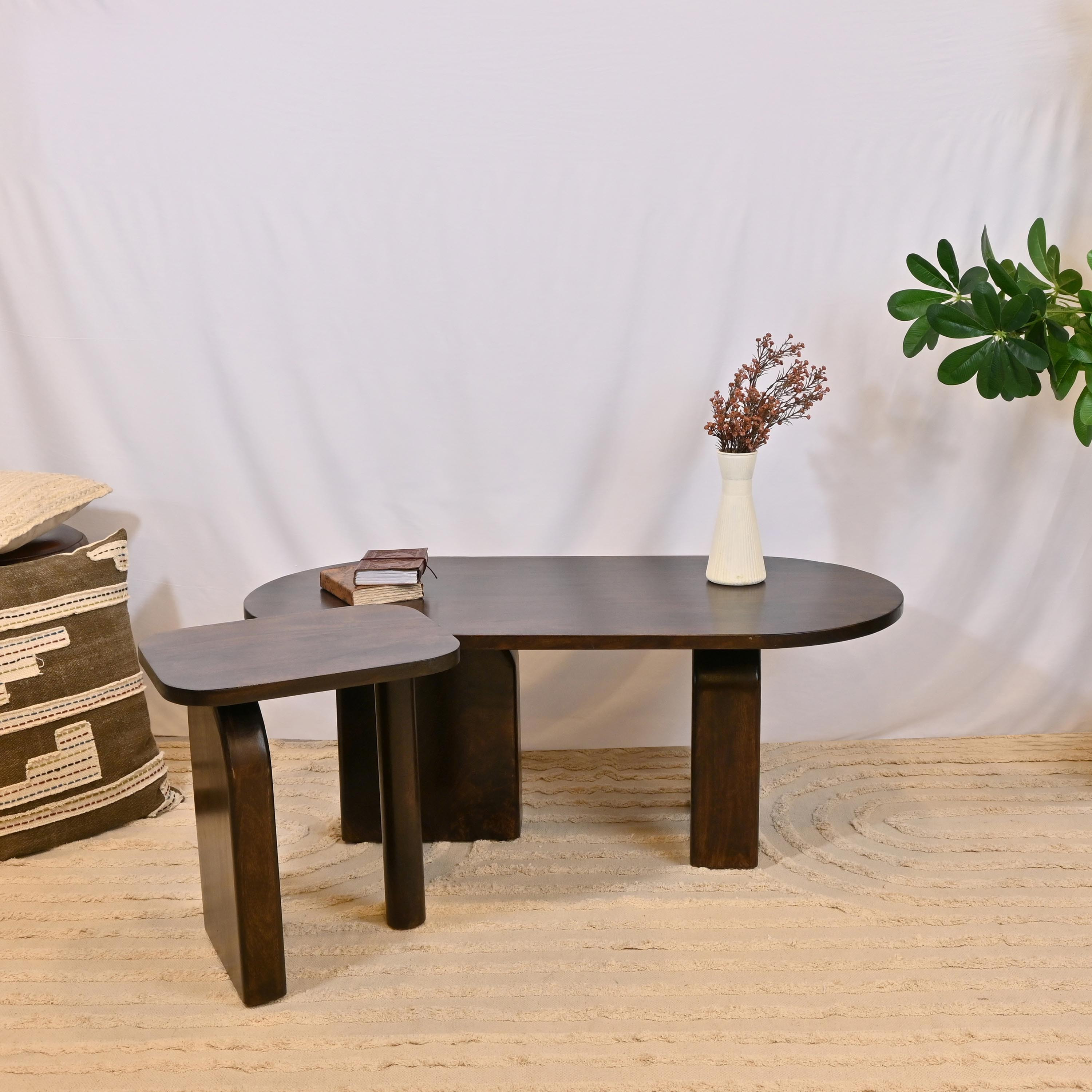 Crafted by Lifestyle Oval Wooden Top Coffee Table - 40x60 cms-furniture-livingroom-coffeetables-image-5