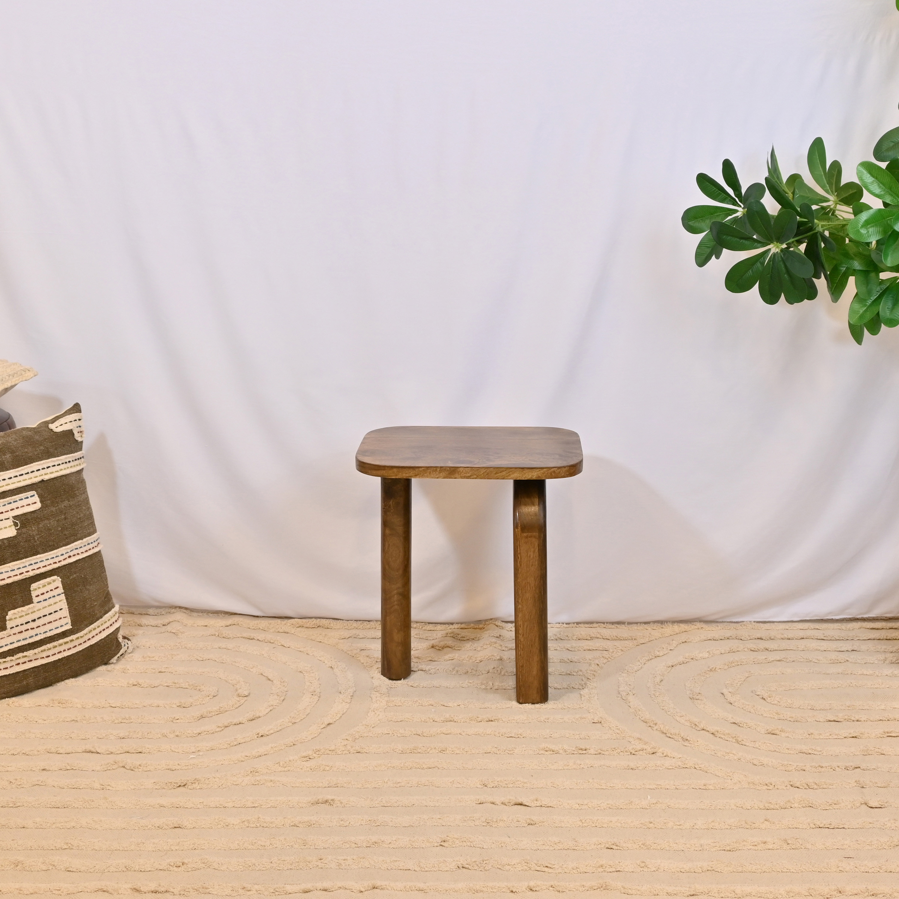 Crafted by Lifestyle Square Wooden Top Accent Table - 60x60x50 cms-furniture-livingroom-sideandendtables-image-2