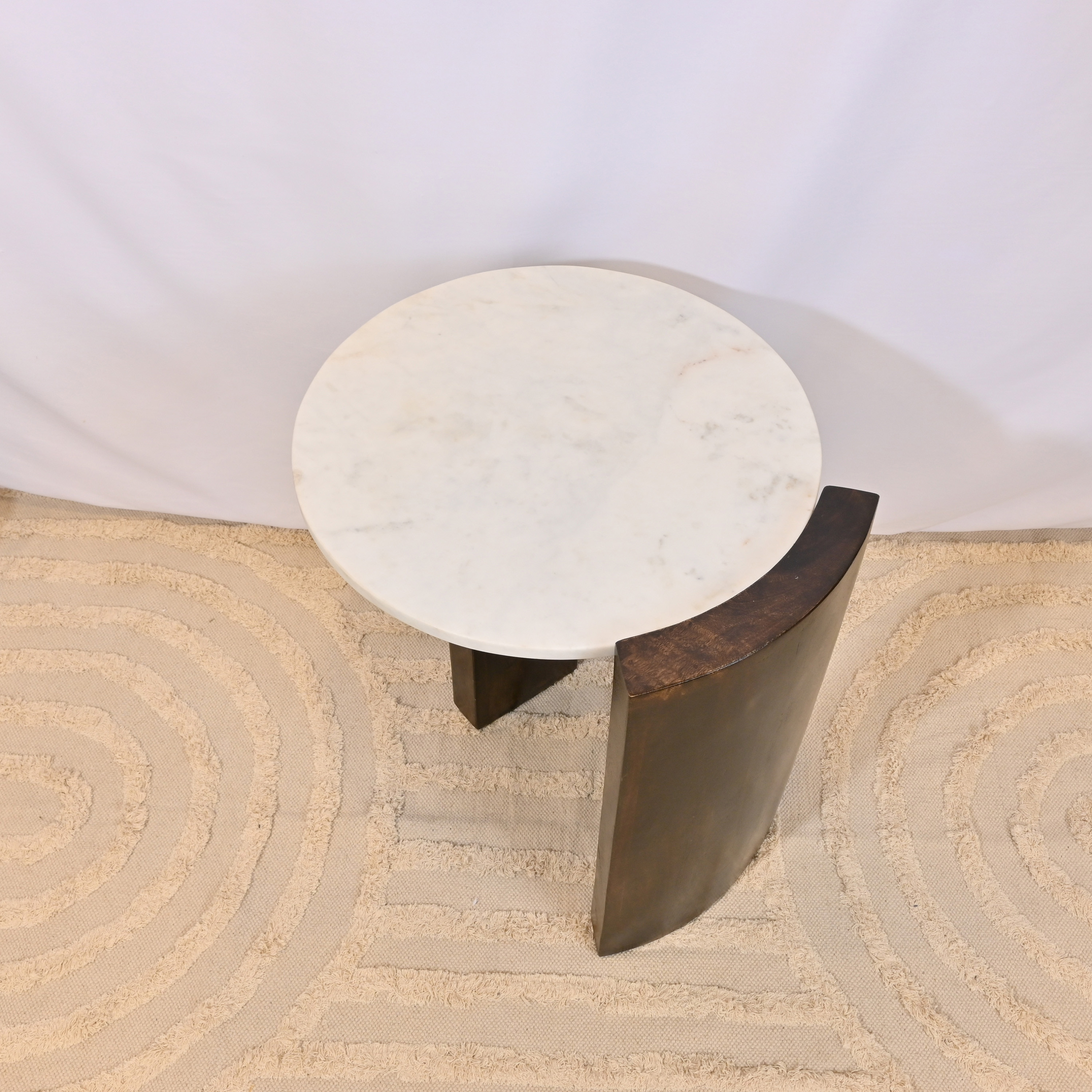 Crafted by Lifestyle Round Wooden Top Accent Table - 45x35x50 cms-furniture-livingroom-sideandendtables-image-3