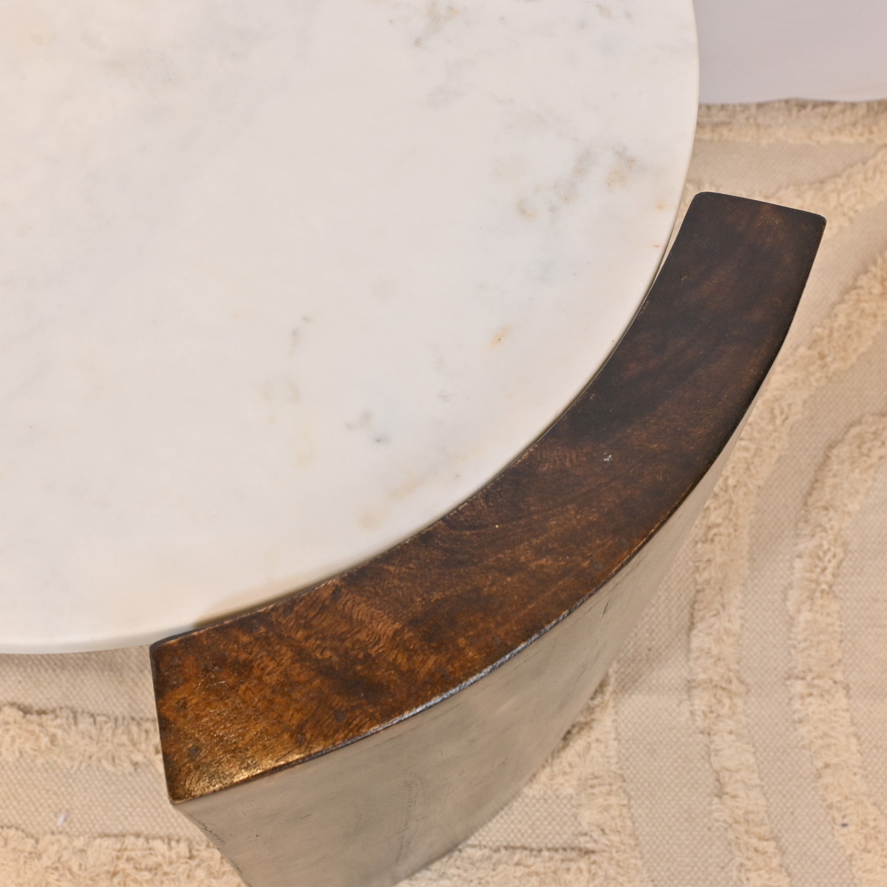 Crafted by Lifestyle Round Wooden Top Accent Table - 45x35x50 cms-furniture-livingroom-sideandendtables-image-4